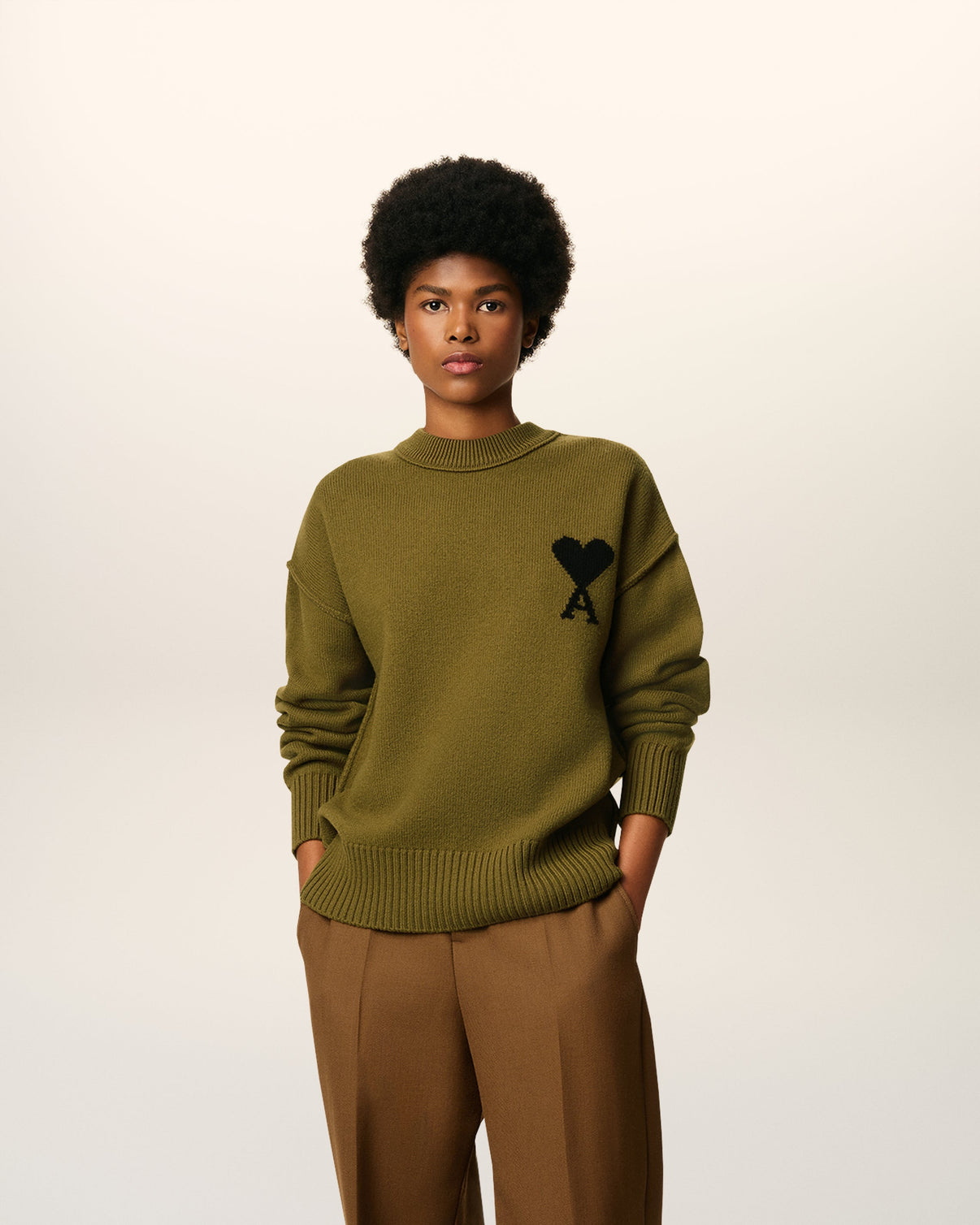 Green Wool Crewneck Sweater