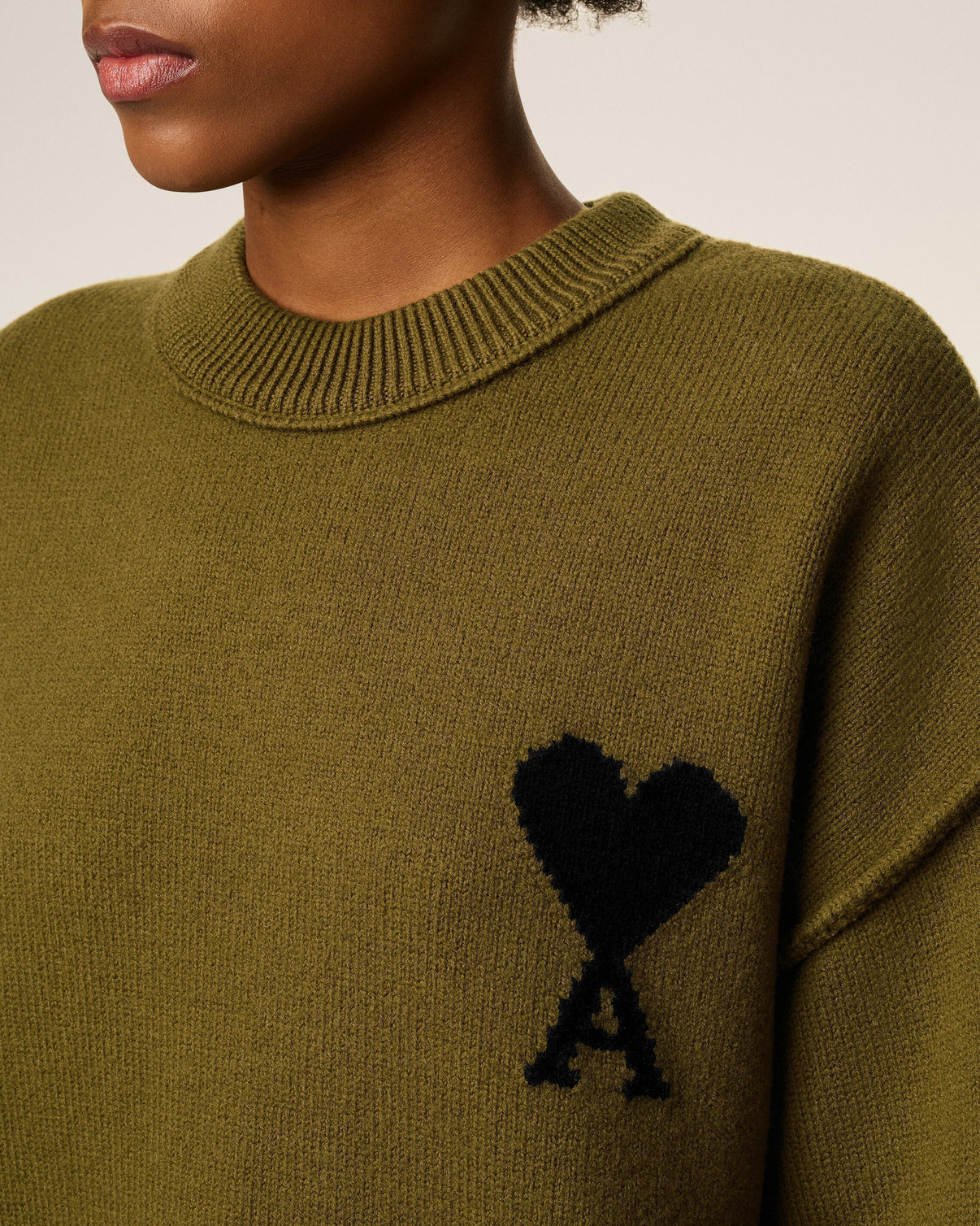 Green Wool Crewneck Sweater