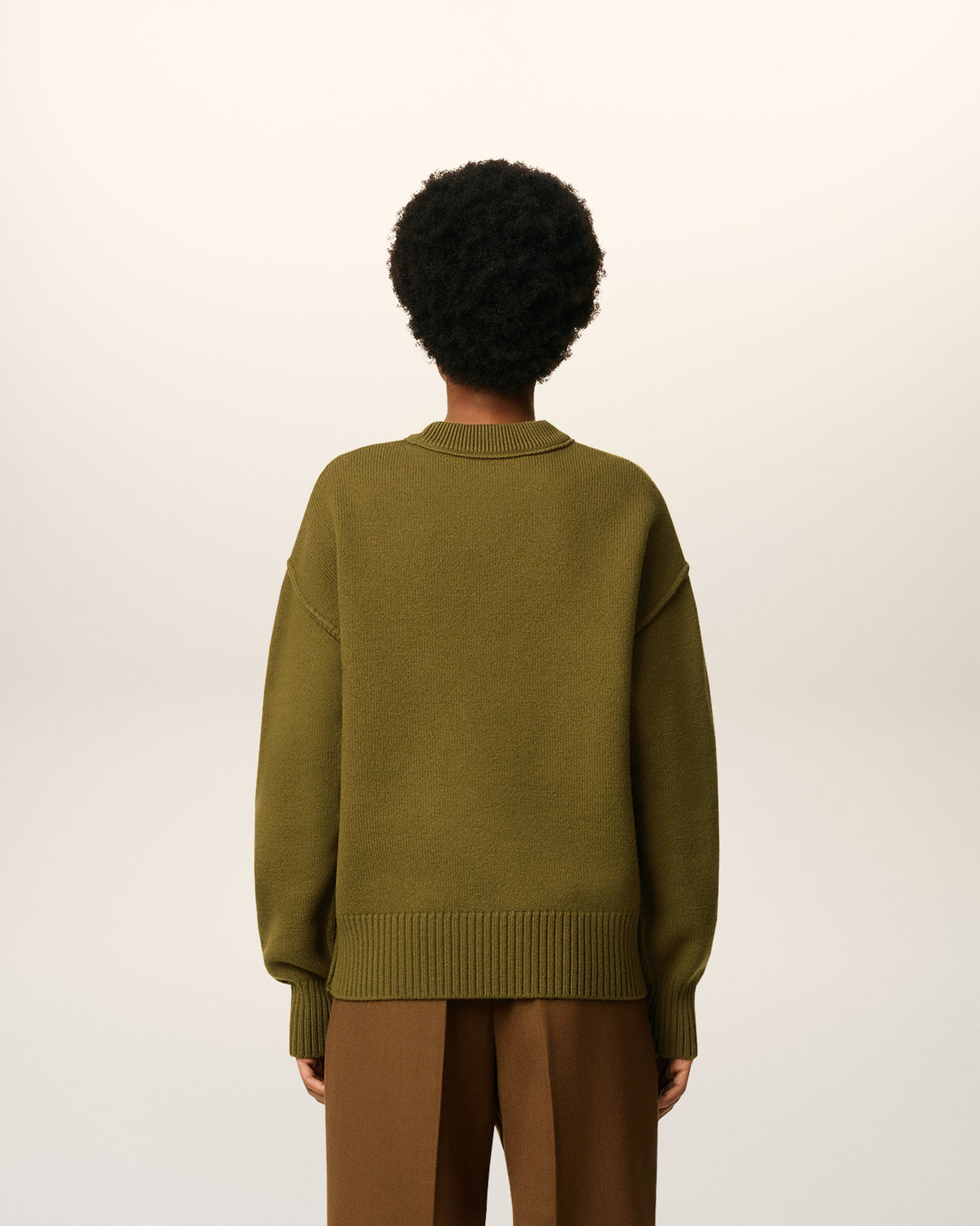 Green Wool Crewneck Sweater