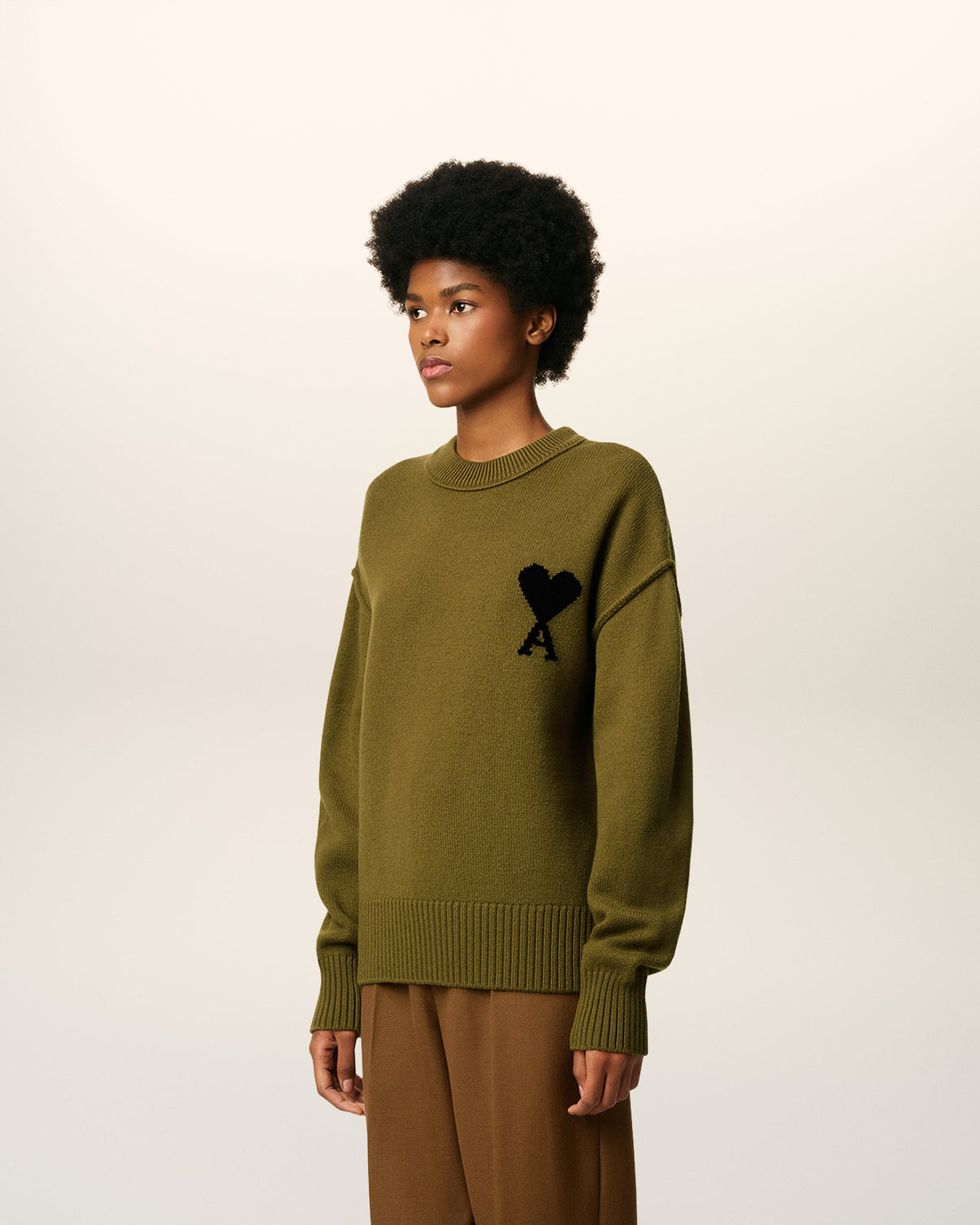 Green Wool Crewneck Sweater