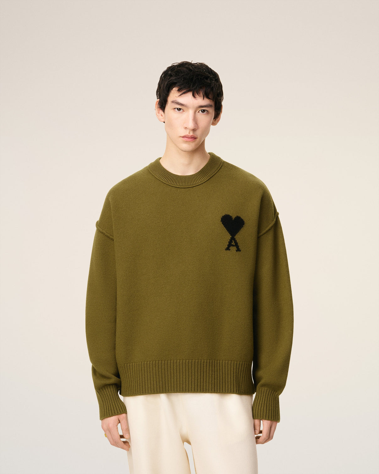 Green Wool Crewneck Sweater