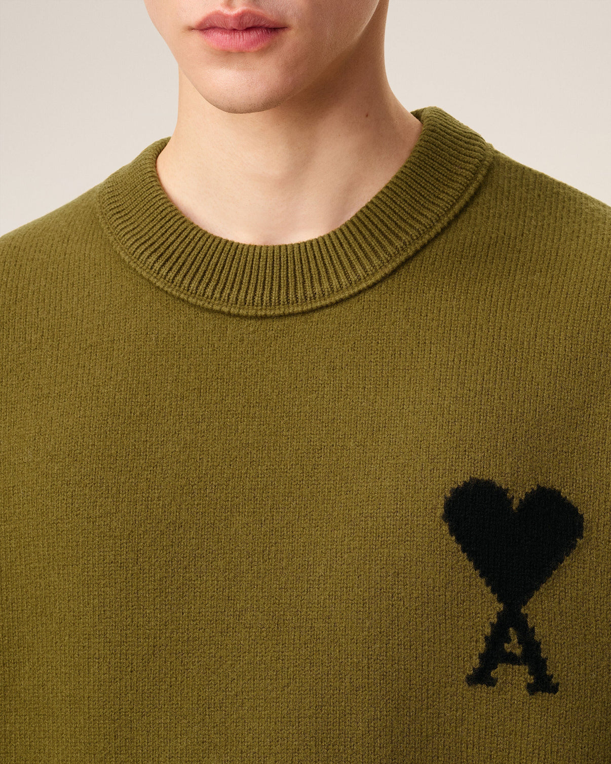 Green Wool Crewneck Sweater