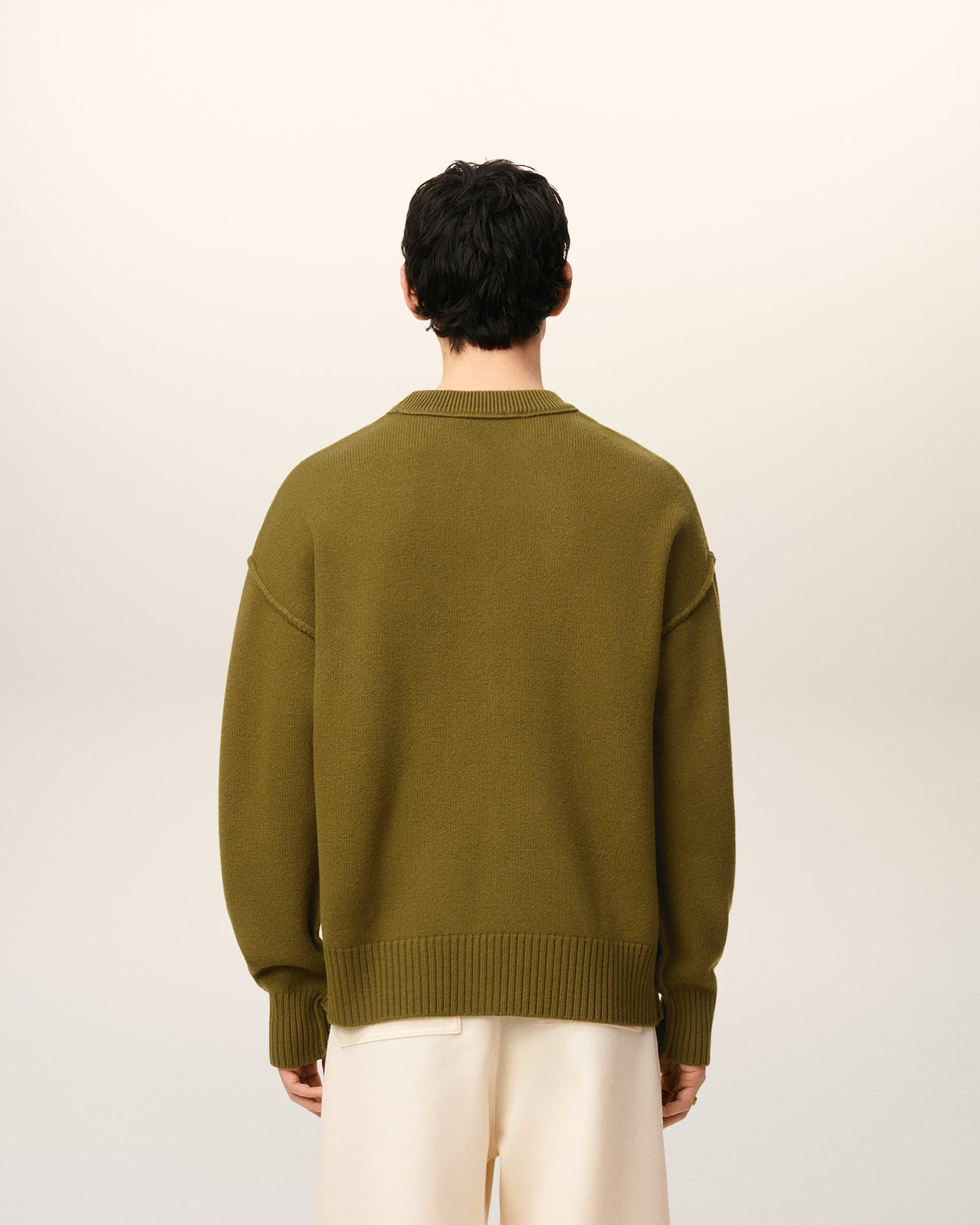 Green Wool Crewneck Sweater