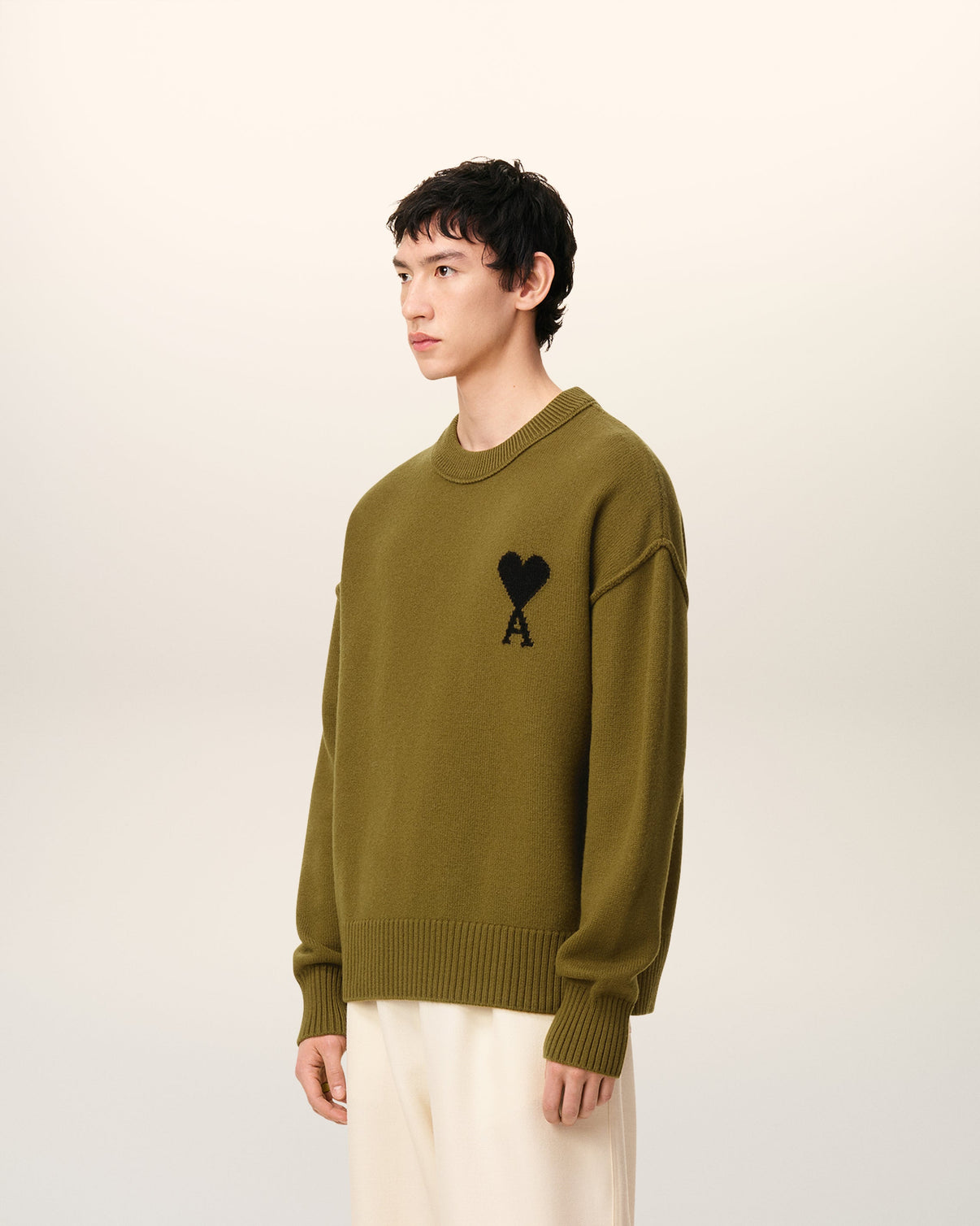 Green Wool Crewneck Sweater
