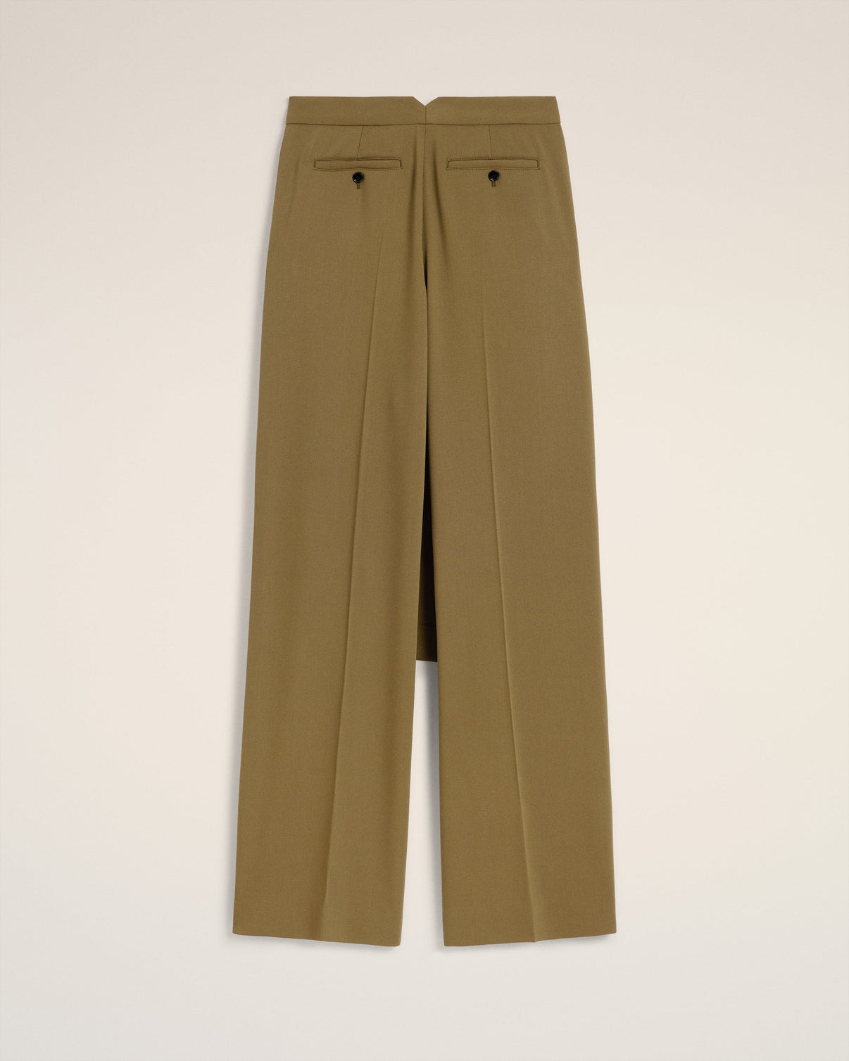 Green Wool Front Panel Large Trousers