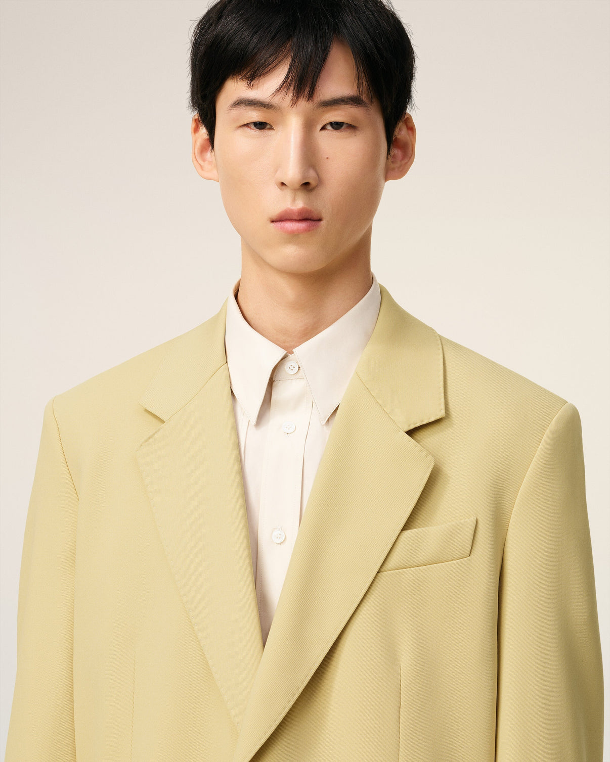 Green Wool Loose Double Breasted Jacket