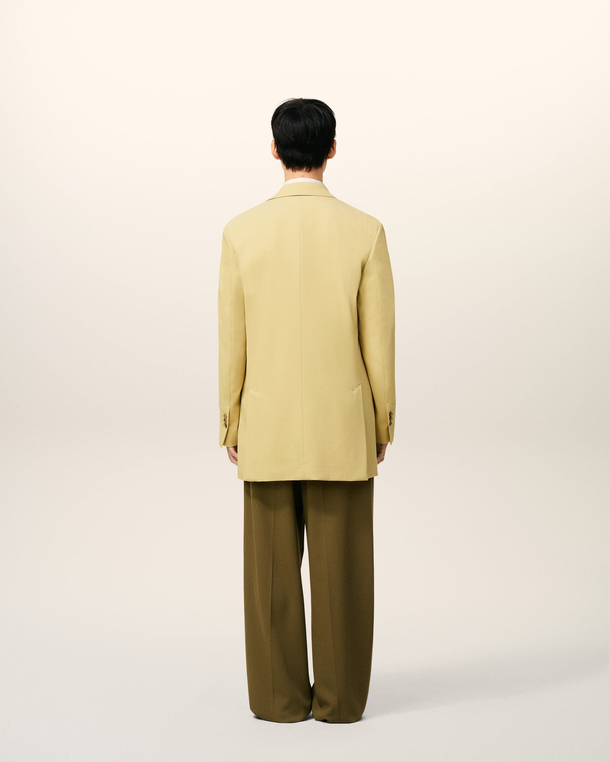 Green Wool Loose Double Breasted Jacket