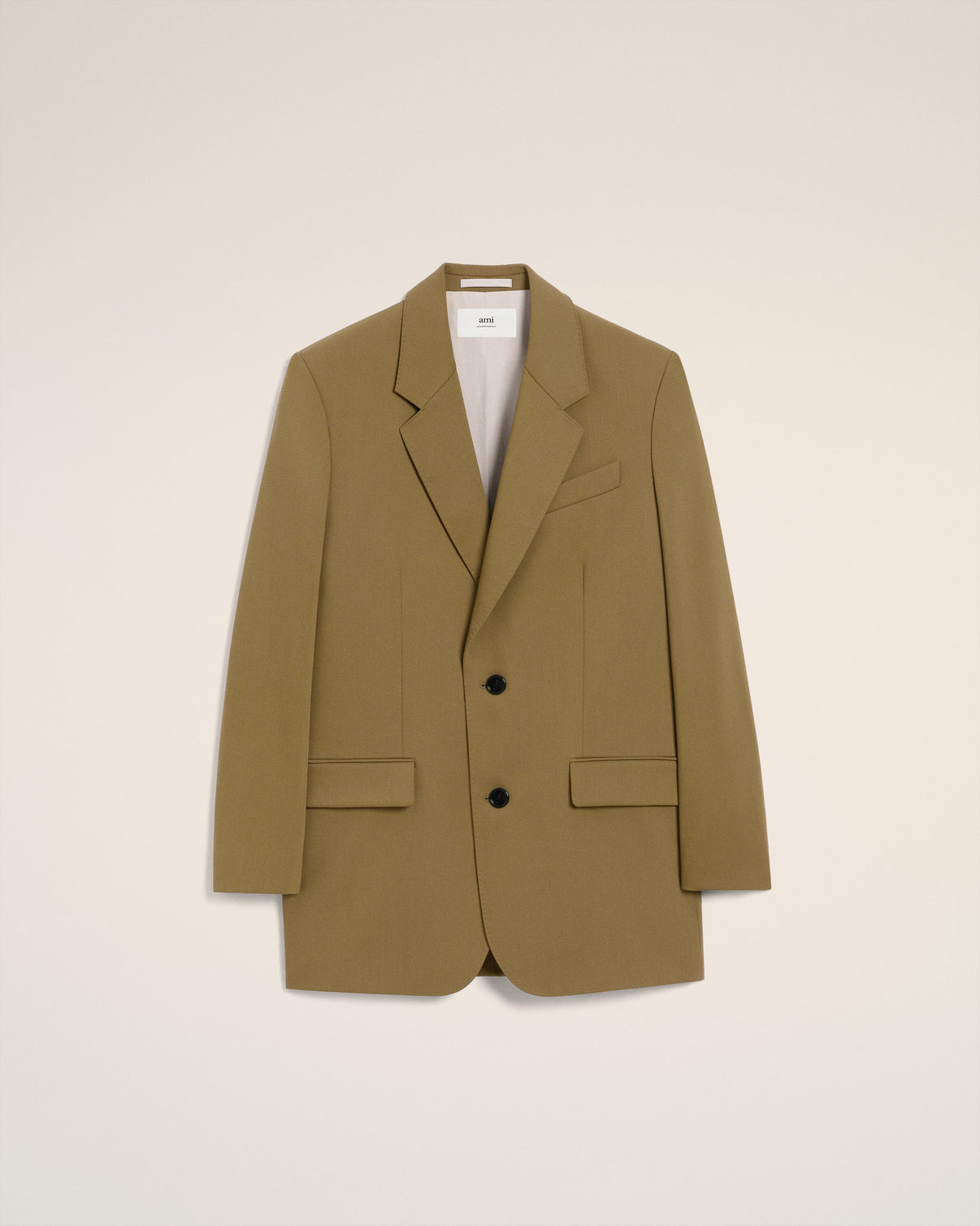 Green Wool Loose Double Breasted Jacket