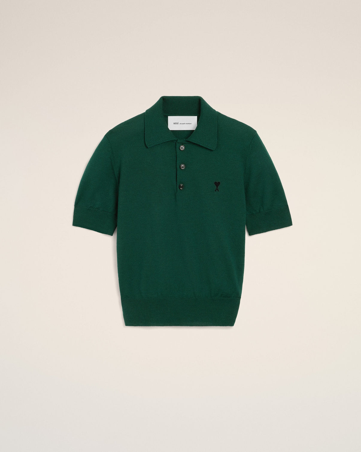 Green wool polo with