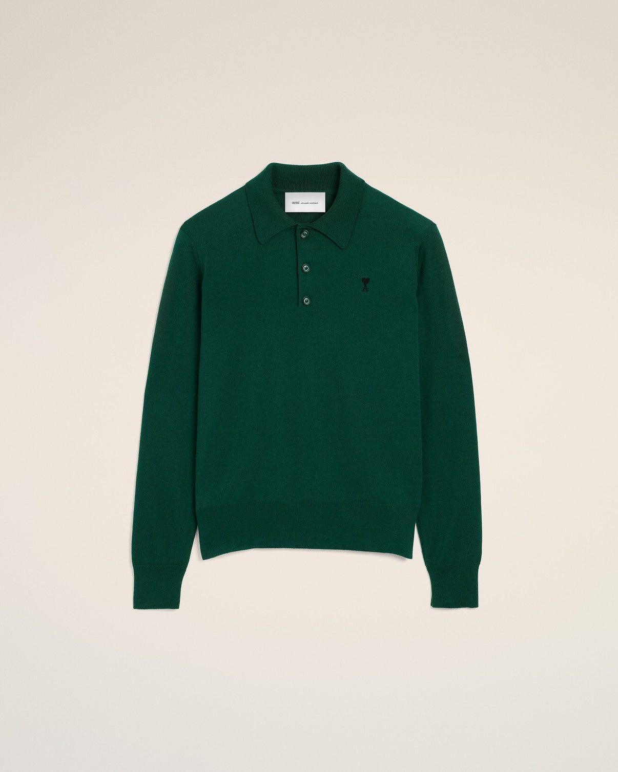 Green wool polo with