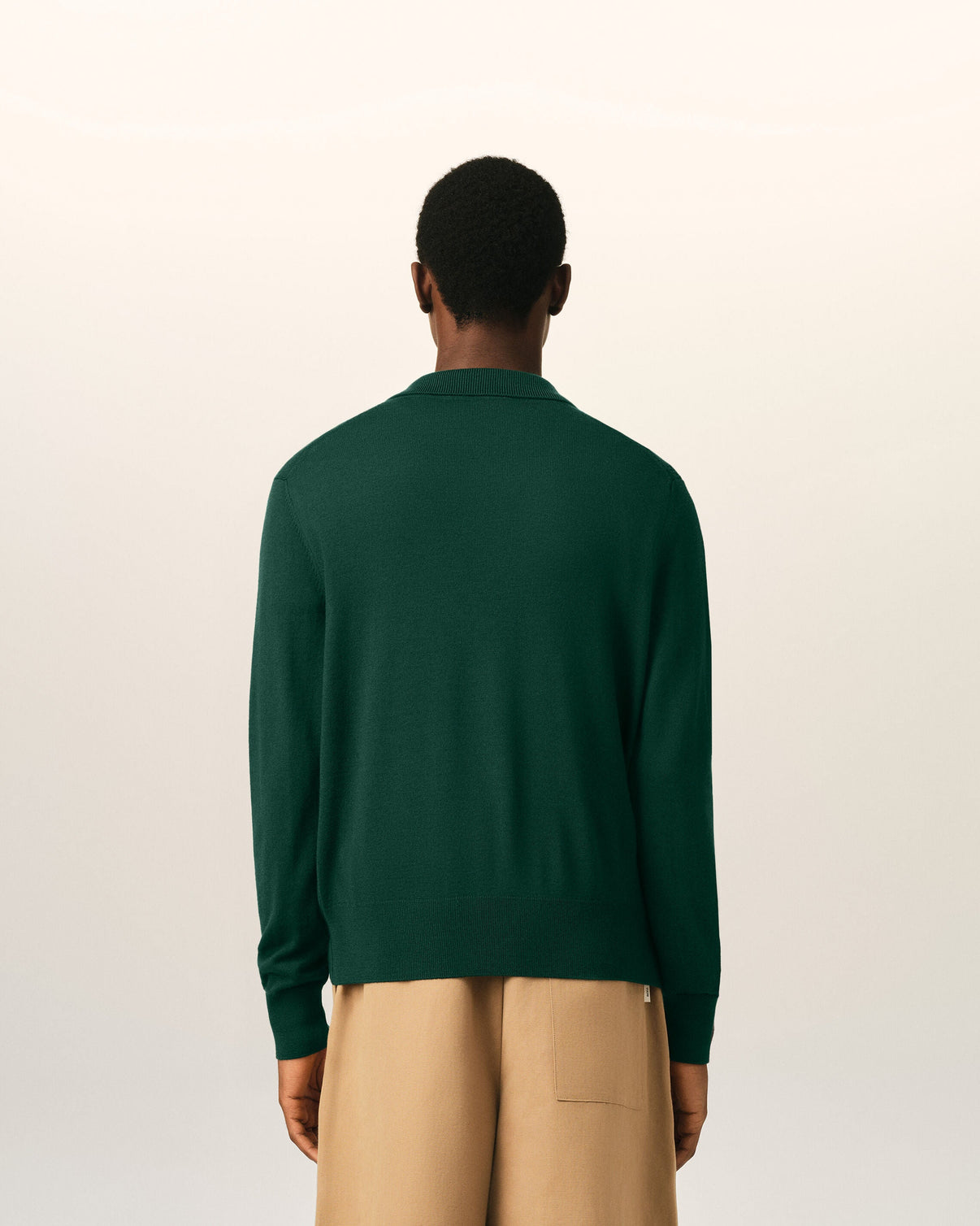 Green wool polo with