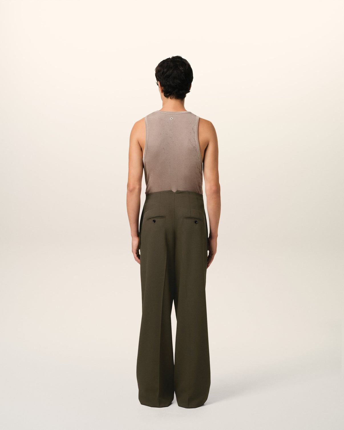 Green Wool Sailor Trousers