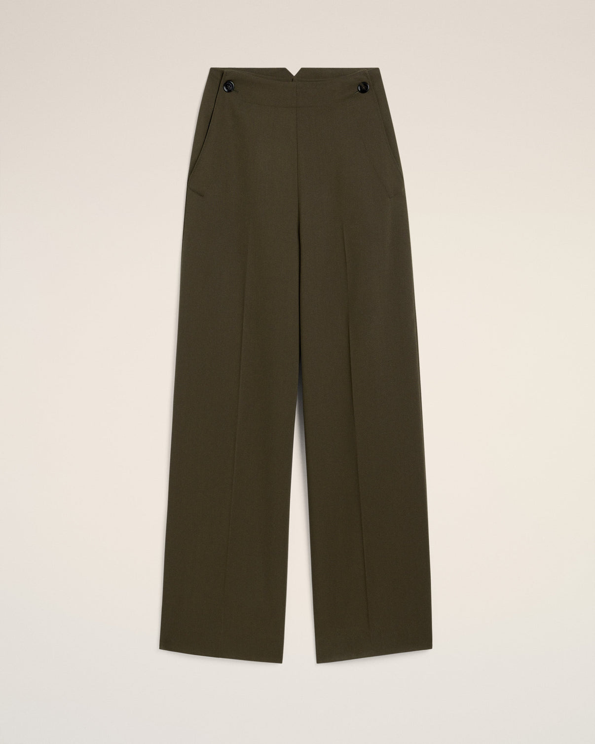 Green Wool Sailor Trousers