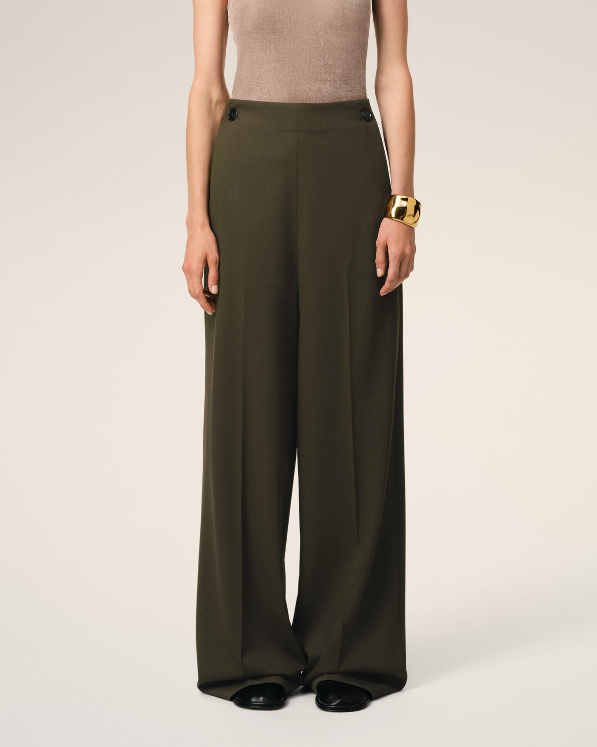 Green Wool Sailor Trousers