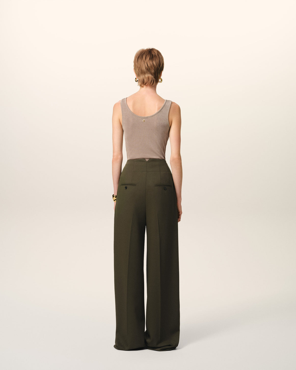 Green Wool Sailor Trousers