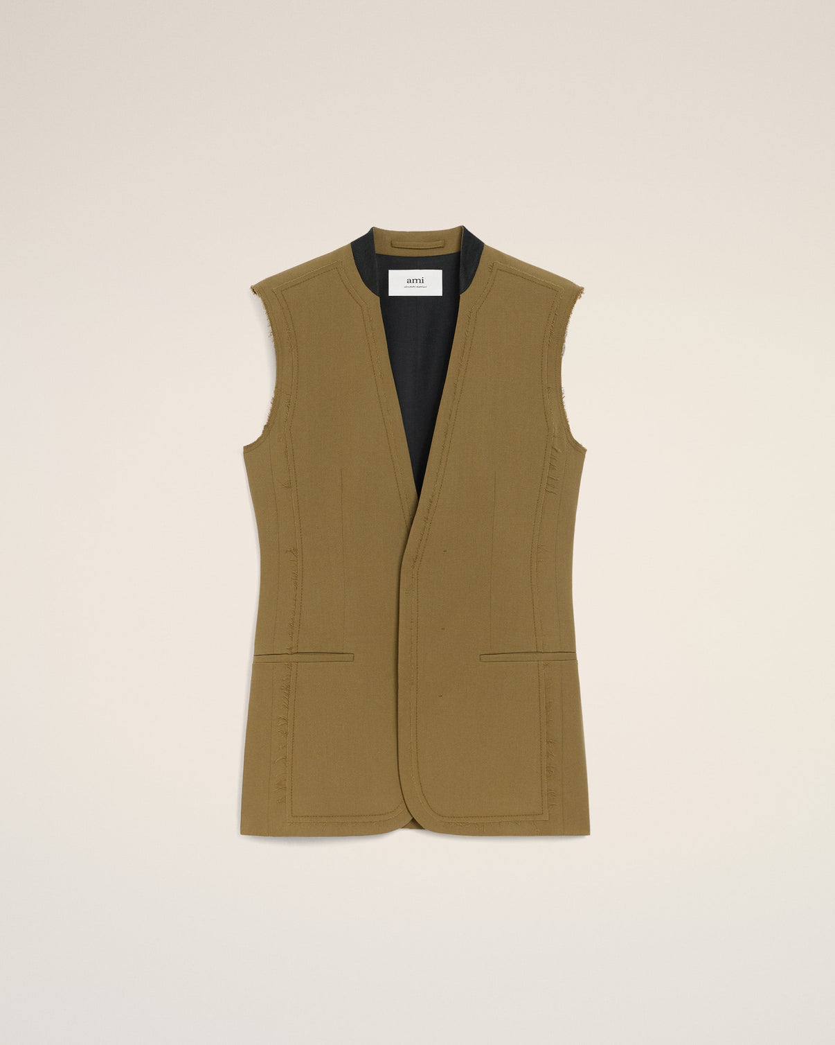 Green Wool Sleeveless Jacket