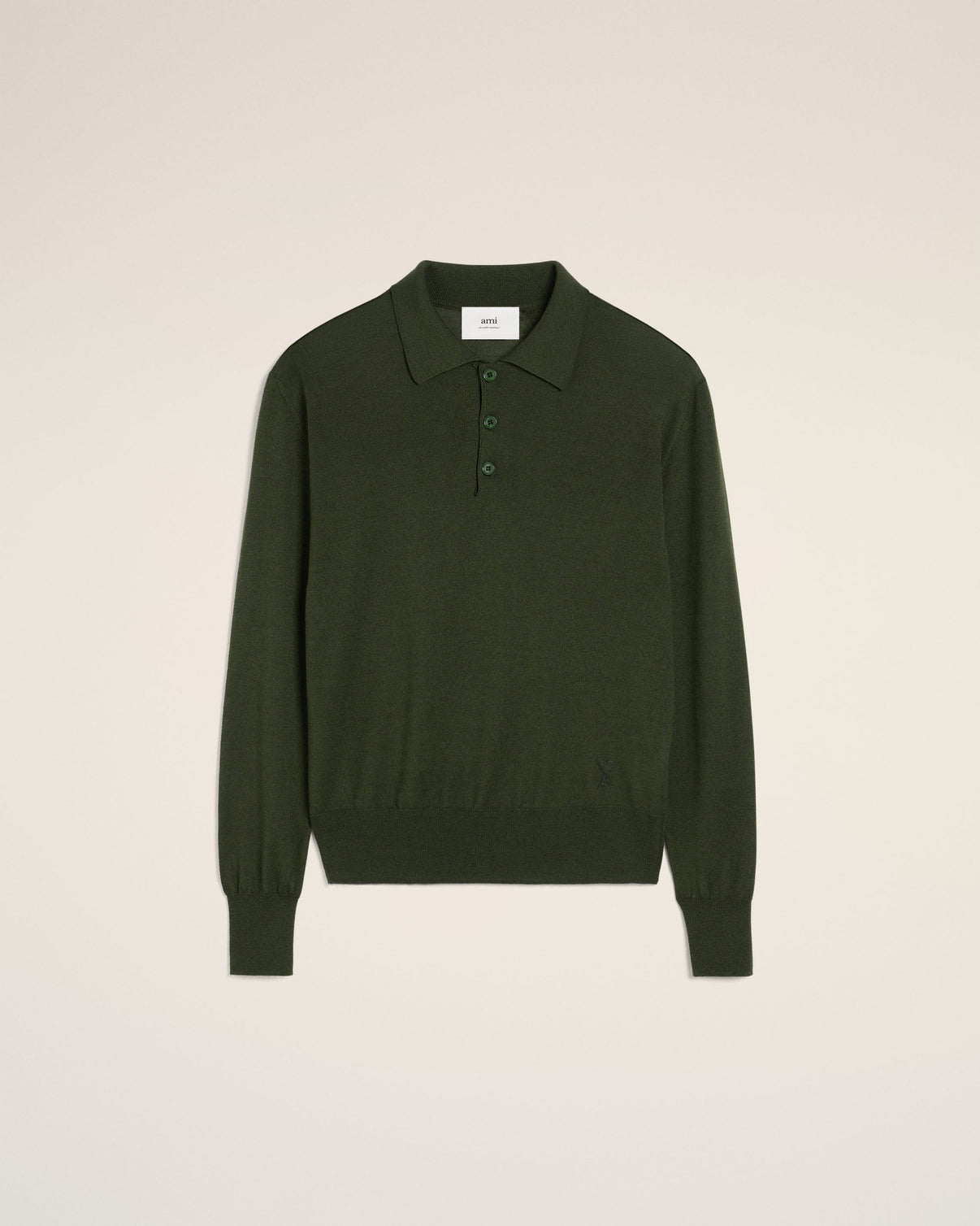 Green Wool Tonal Polo