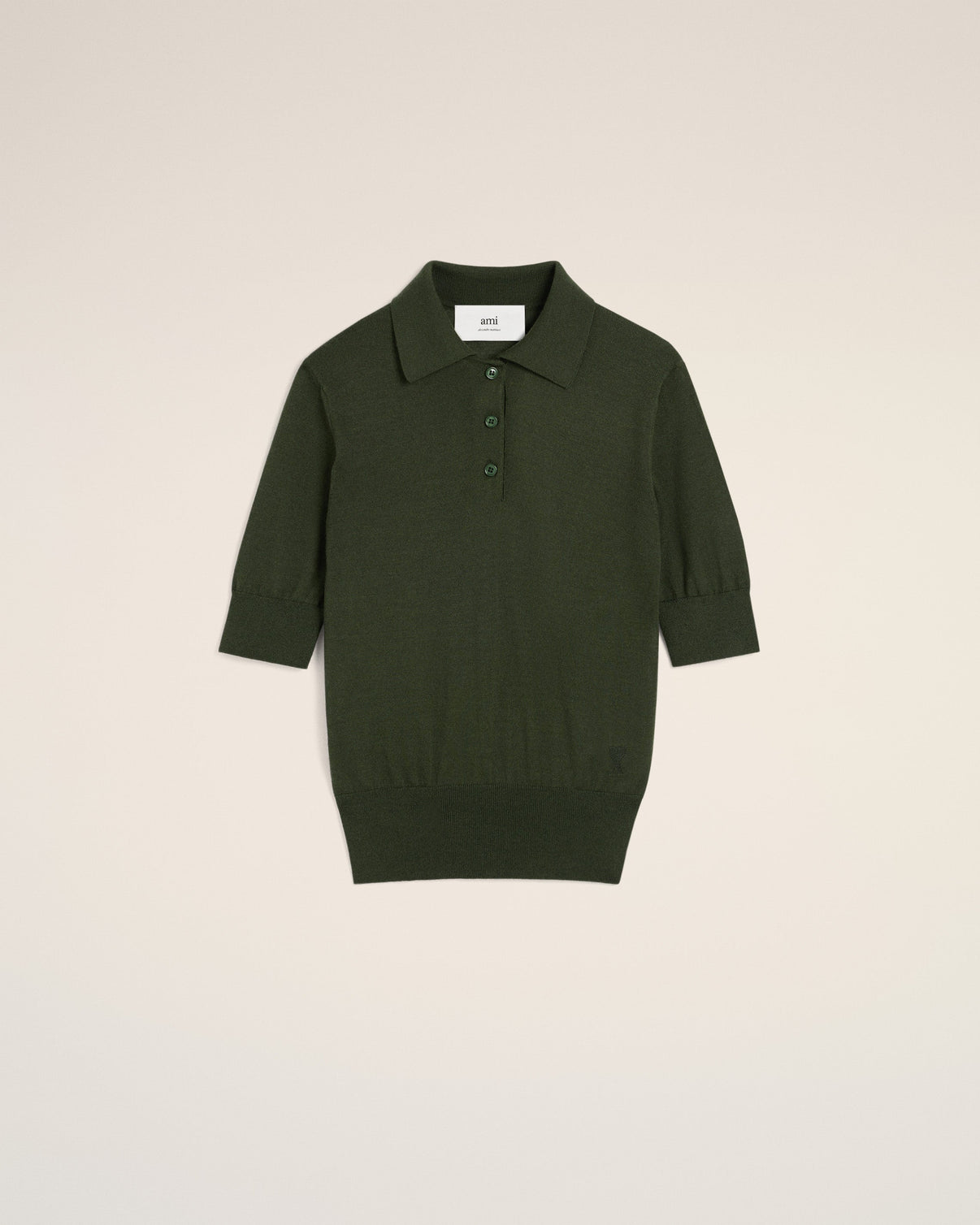 Green Wool Tonal Polo