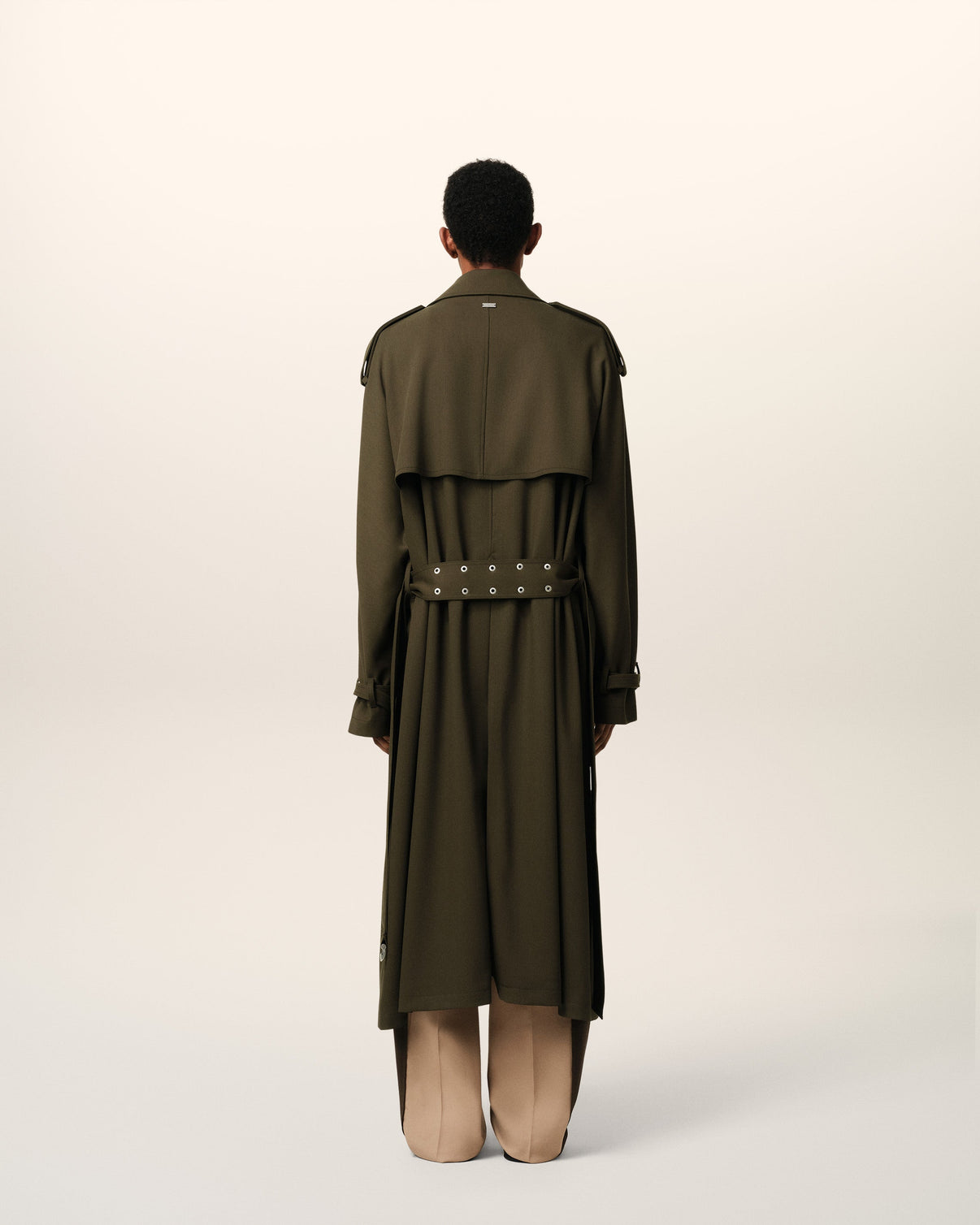 Green Wool Trench Coat