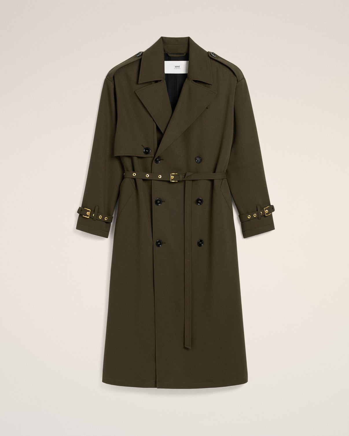 Green Wool Trench Coat