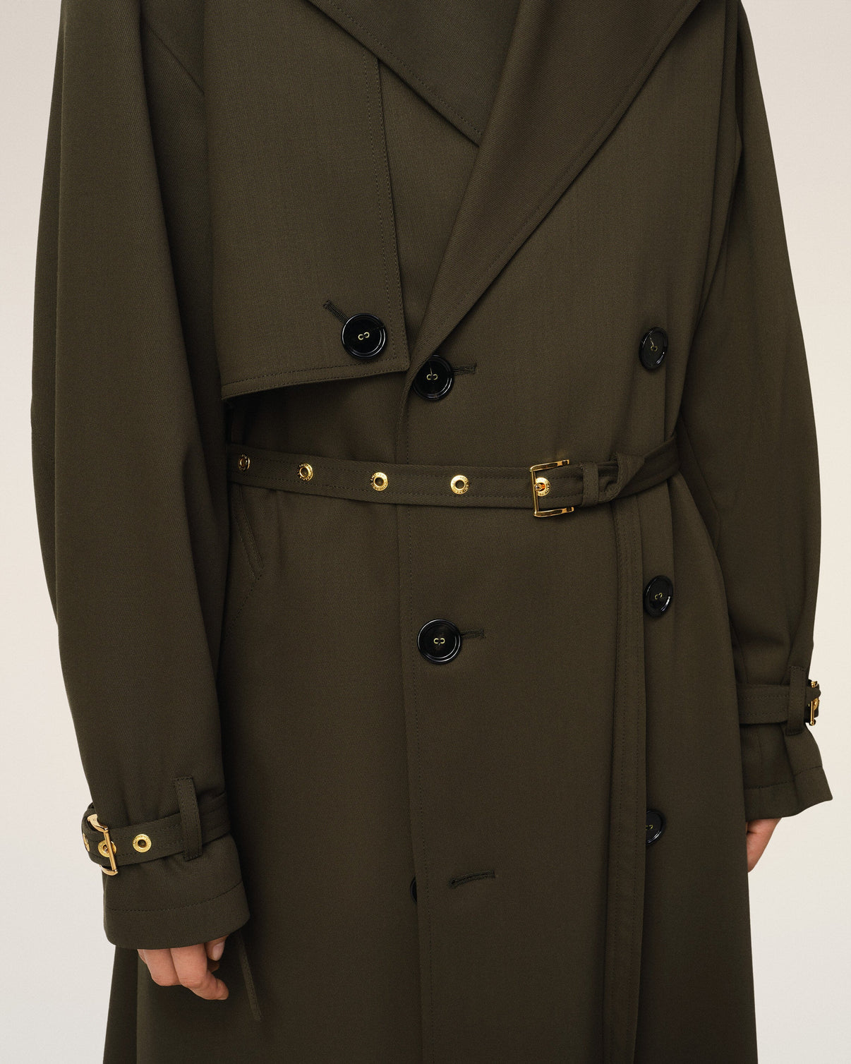 Green Wool Trench Coat