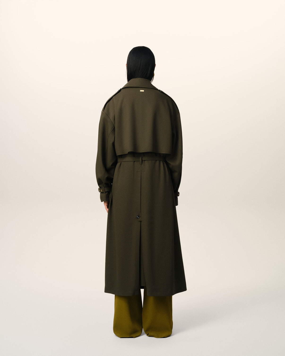 Green Wool Trench Coat
