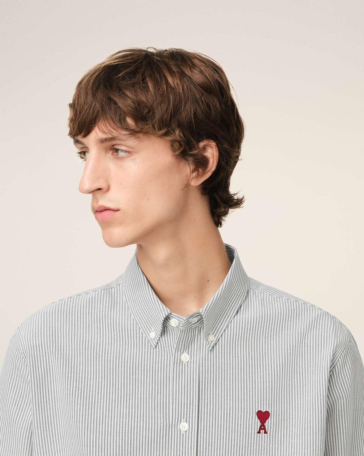 Grey Cotton Button Down Shirt