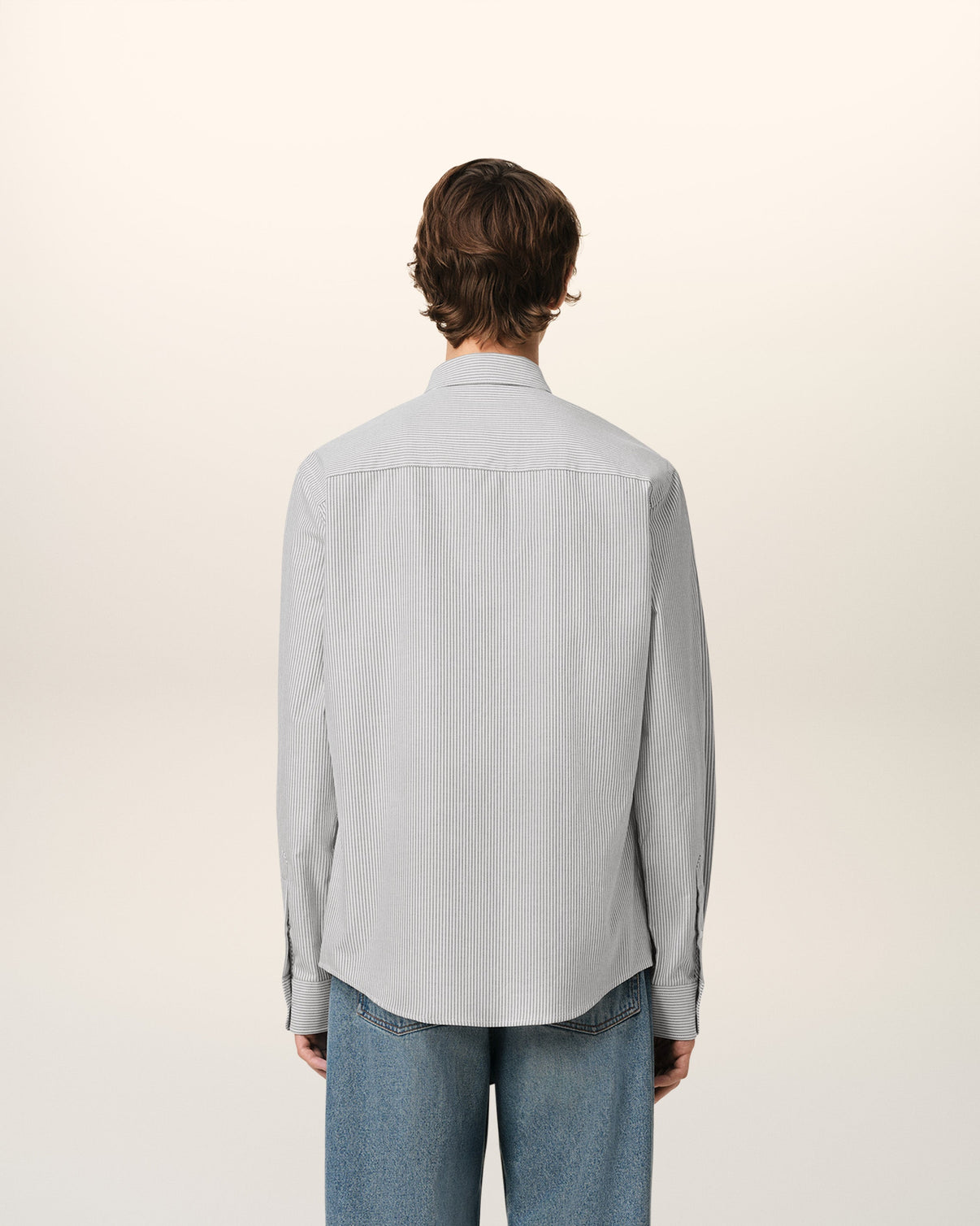Grey Cotton Button Down Shirt