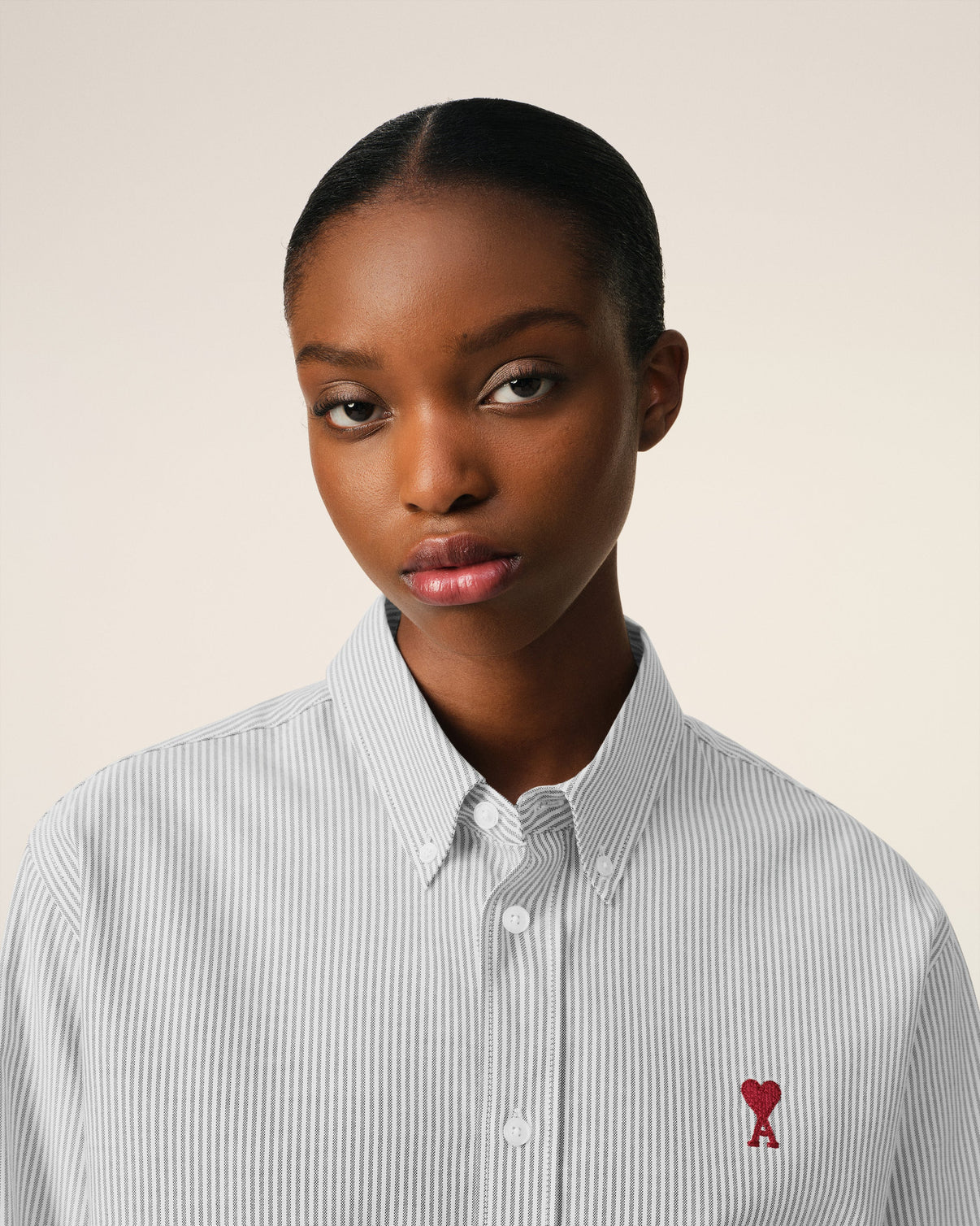 Grey Cotton Button Down Shirt