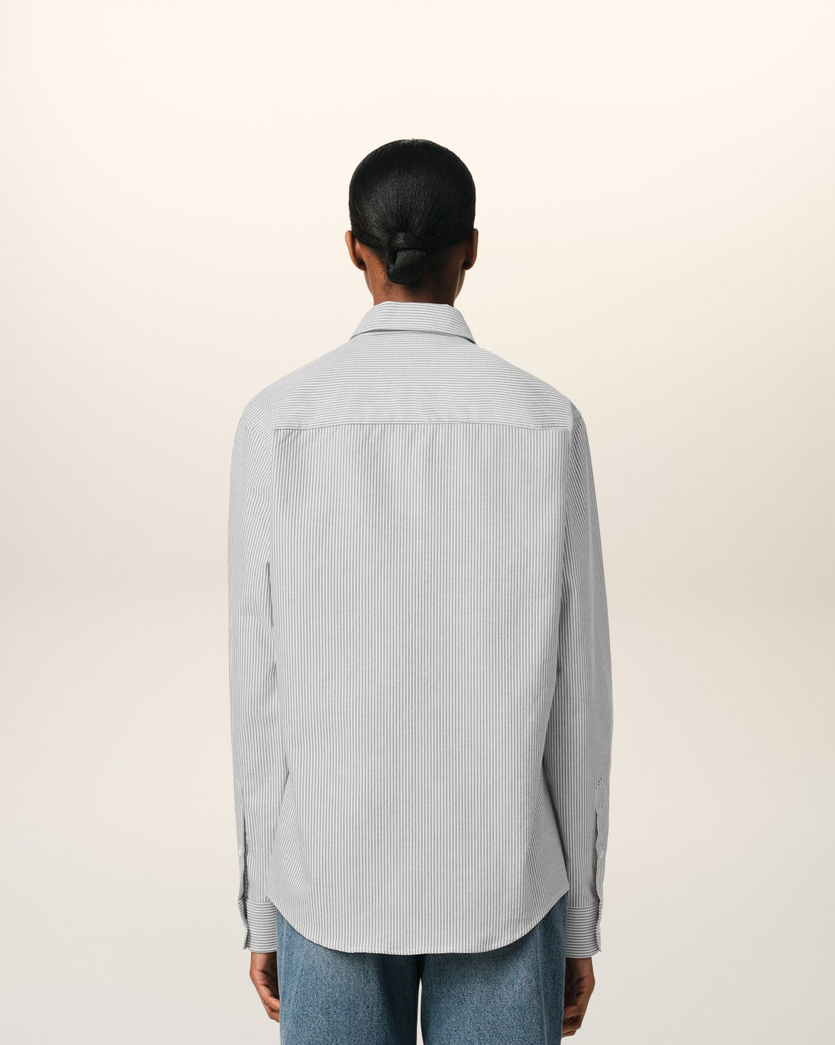Grey Cotton Button Down Shirt