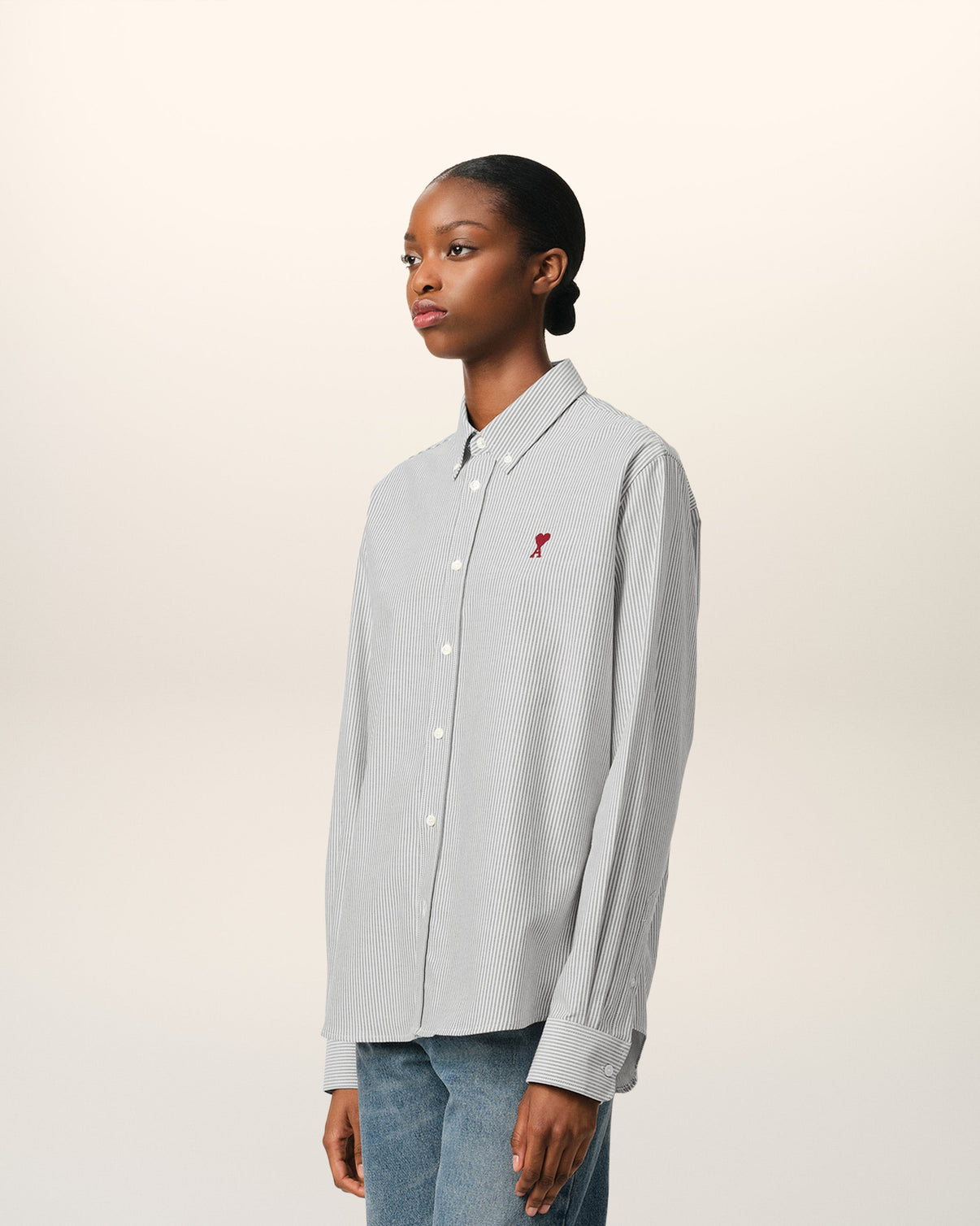 Grey Cotton Button Down Shirt