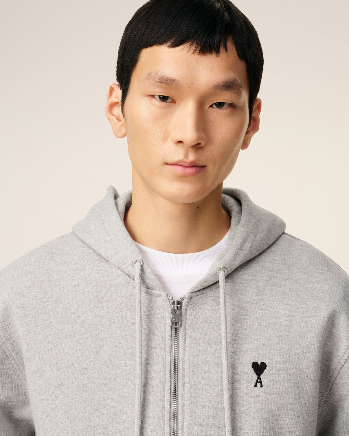 Grey Cotton Contrasted Hoodie
