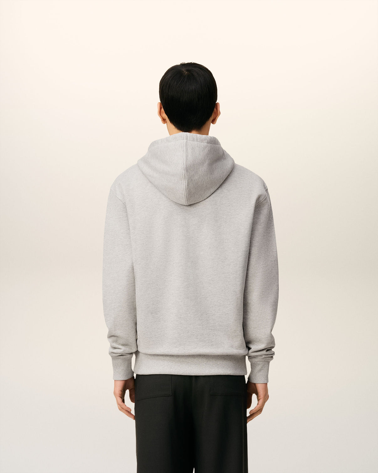 Grey Cotton Contrasted Hoodie