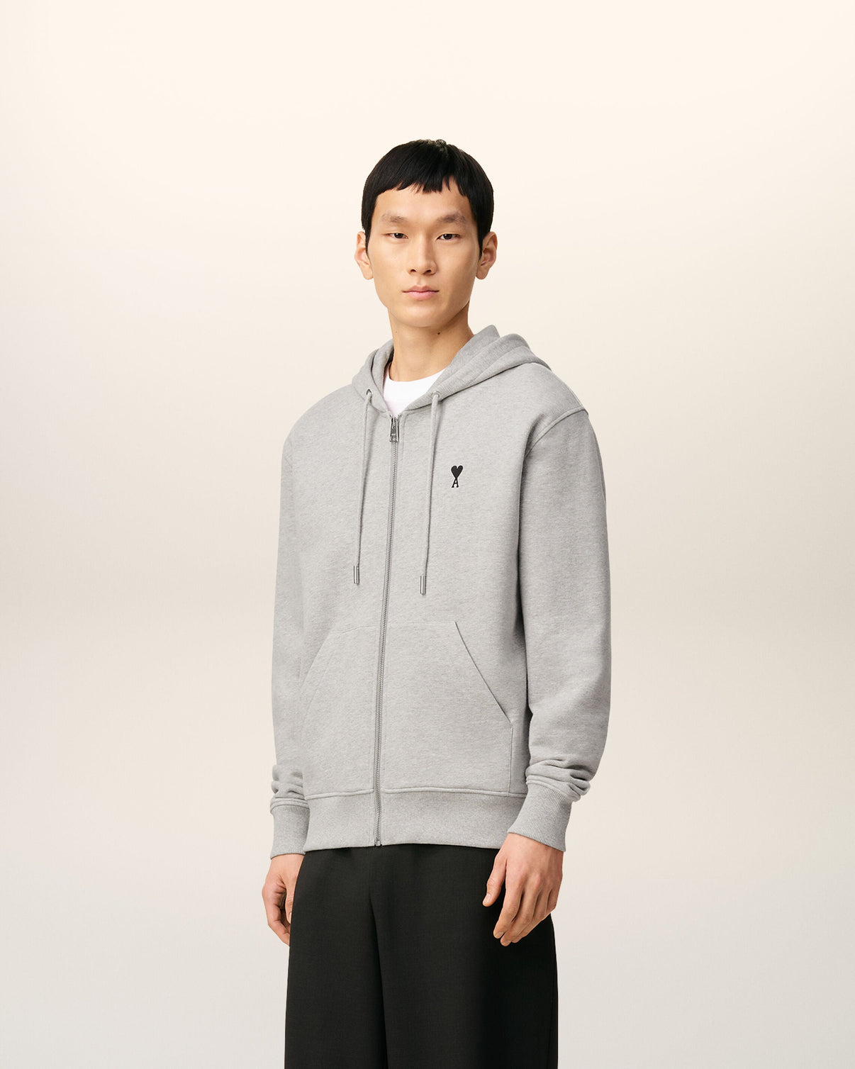 Grey Cotton Contrasted Hoodie