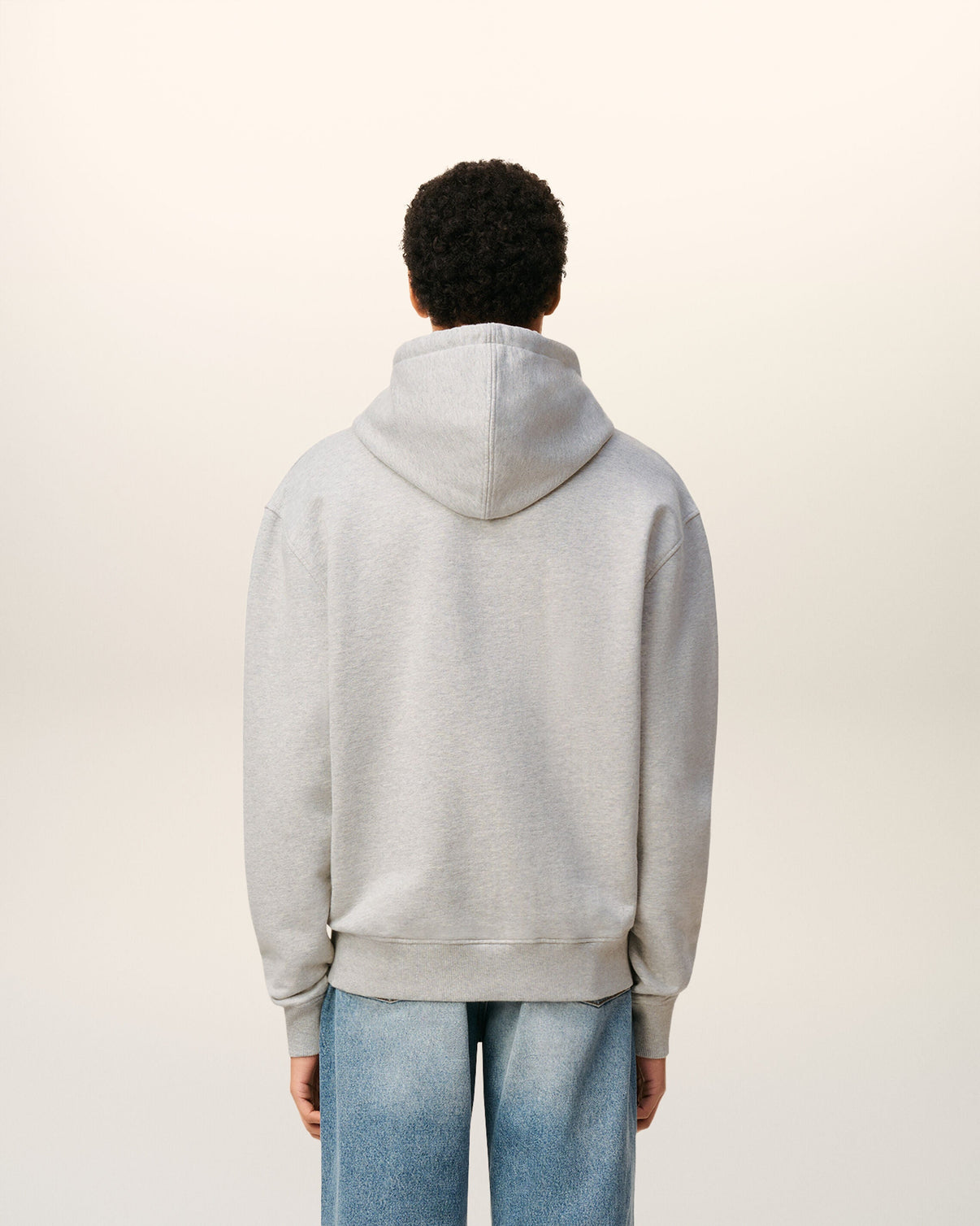 Grey Cotton Contrasted Hoodie