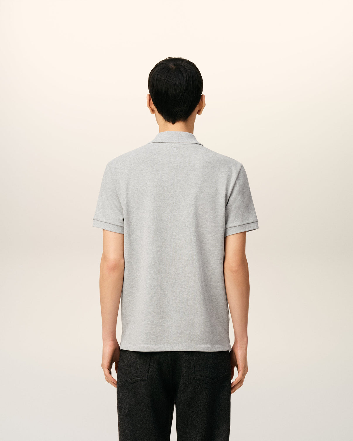 Grey Cotton Contrasted Polo Shirt