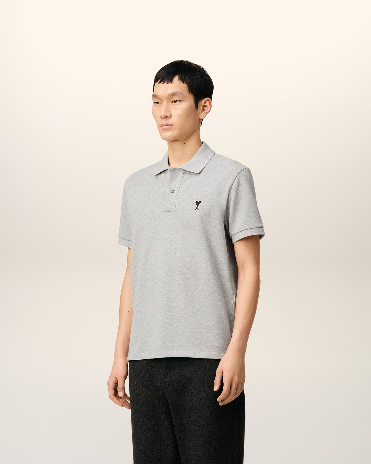 Grey Cotton Contrasted Polo Shirt