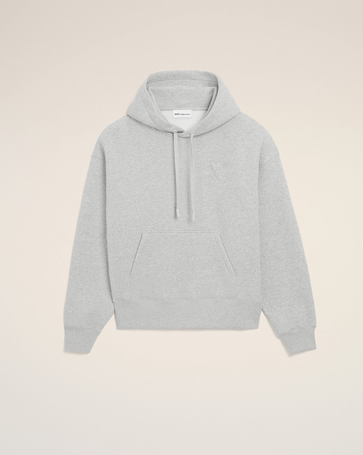 Grey Cotton Embossed Hoodie