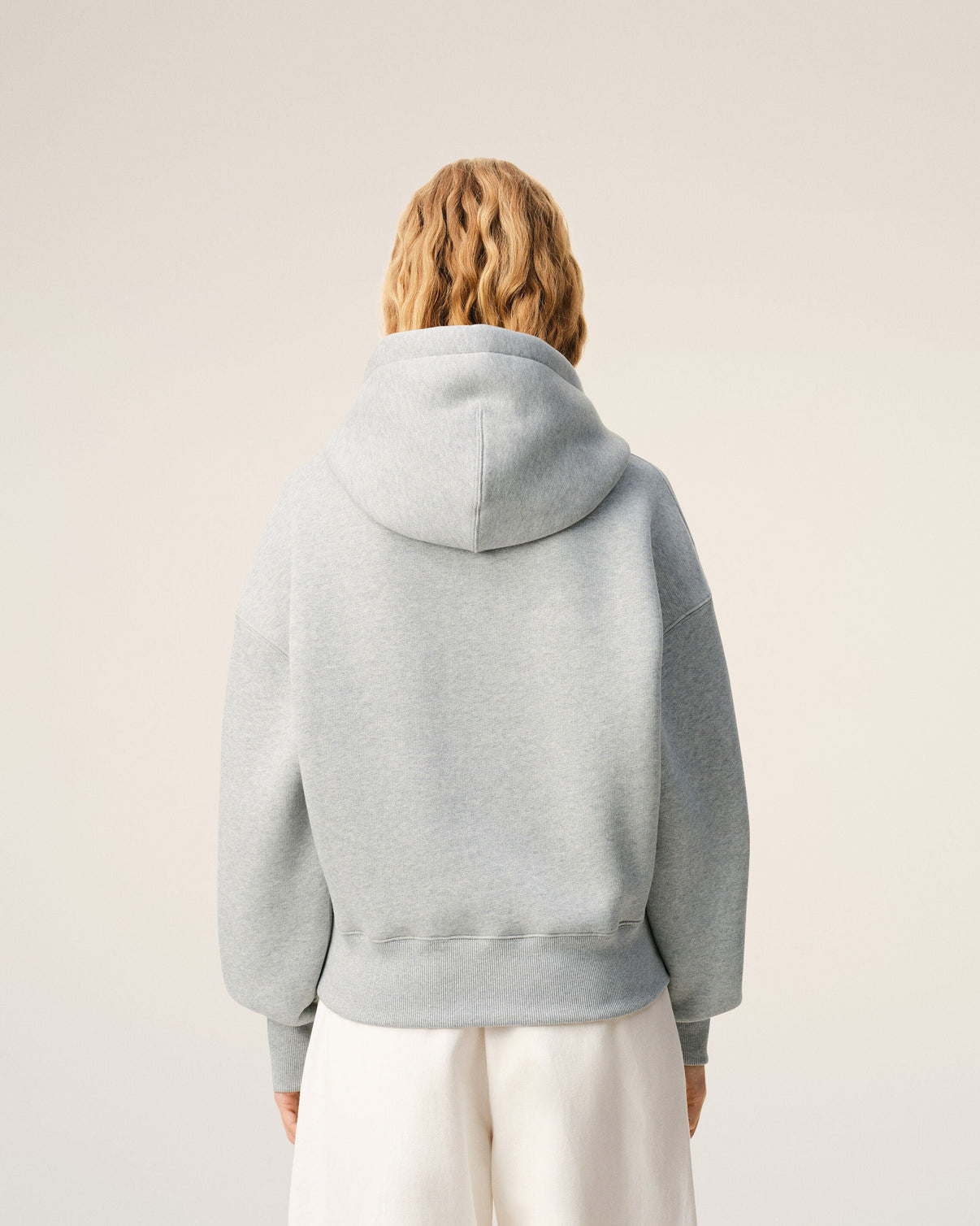 Grey Cotton Embossed Hoodie