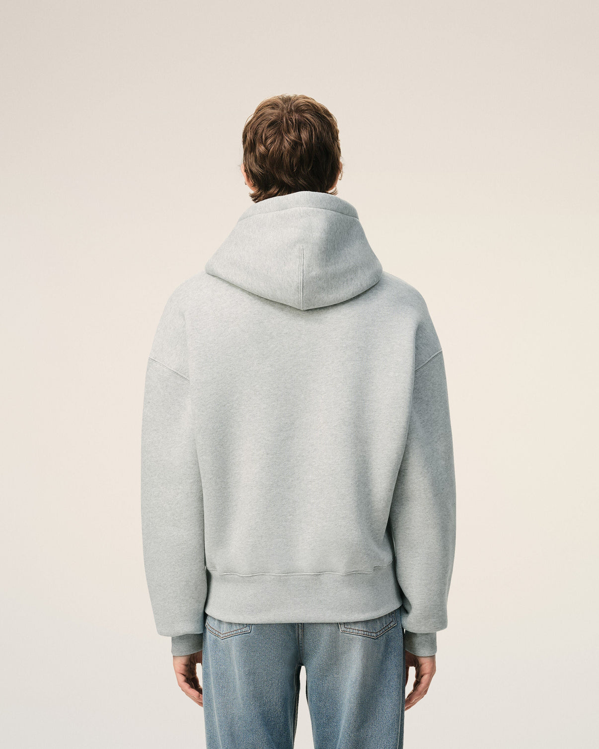 Grey Cotton Embossed Hoodie