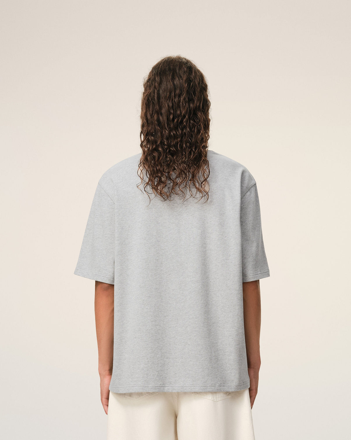Grey Cotton Embossed T-shirt