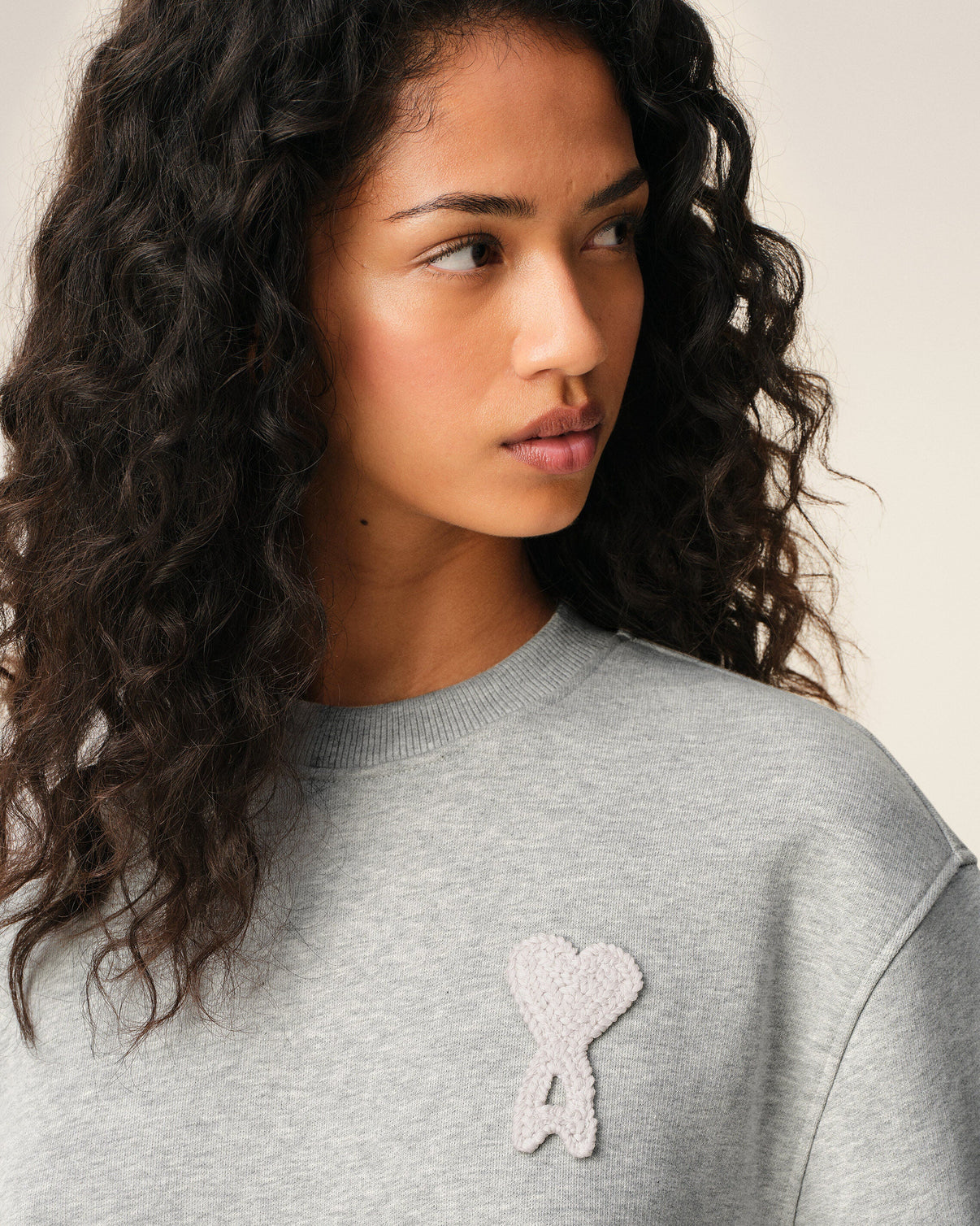 Grey Cotton Knitted Sweatshirt