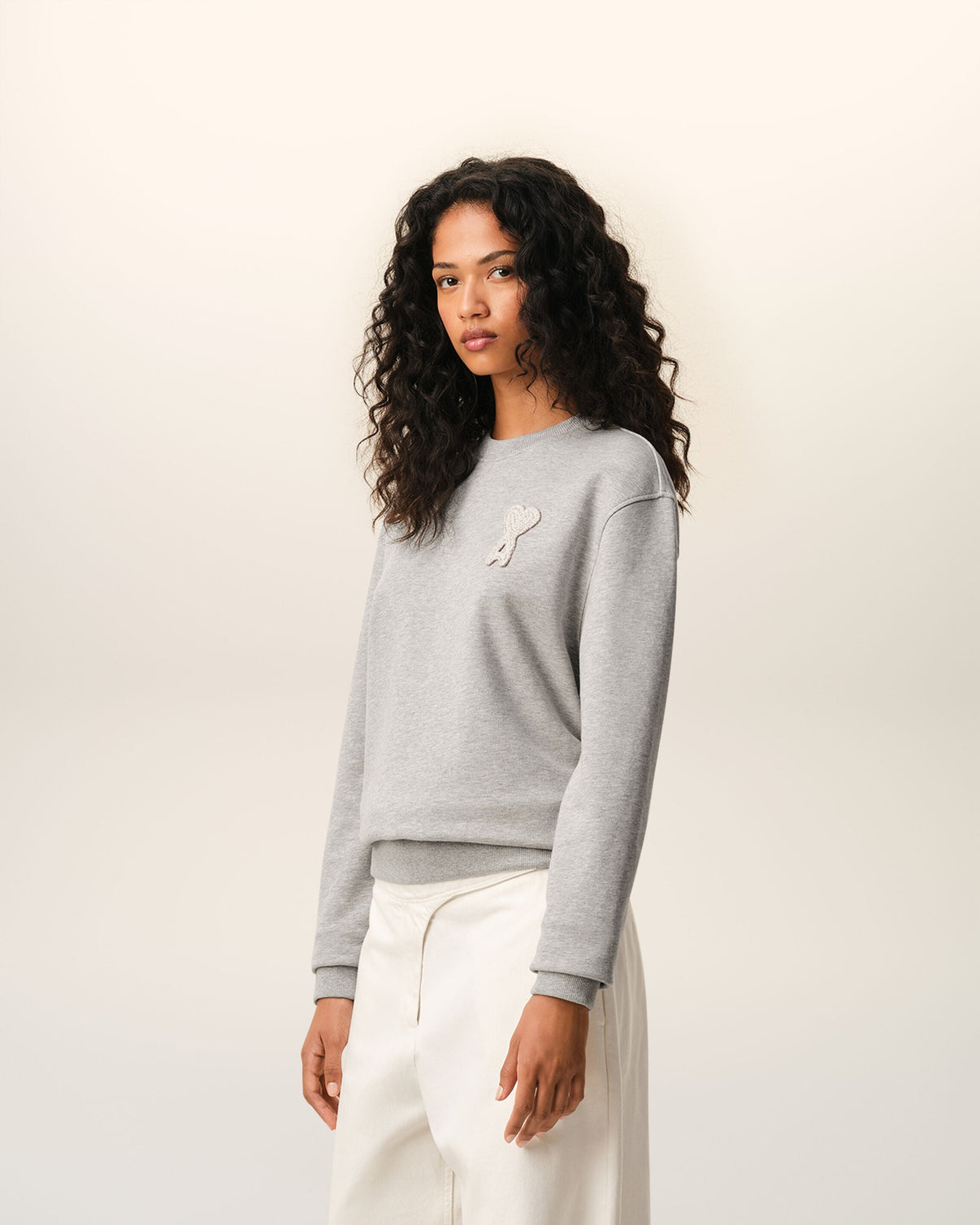 Grey Cotton Knitted Sweatshirt
