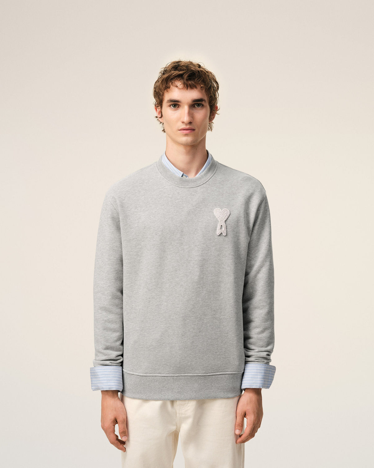 Grey Cotton Knitted Sweatshirt