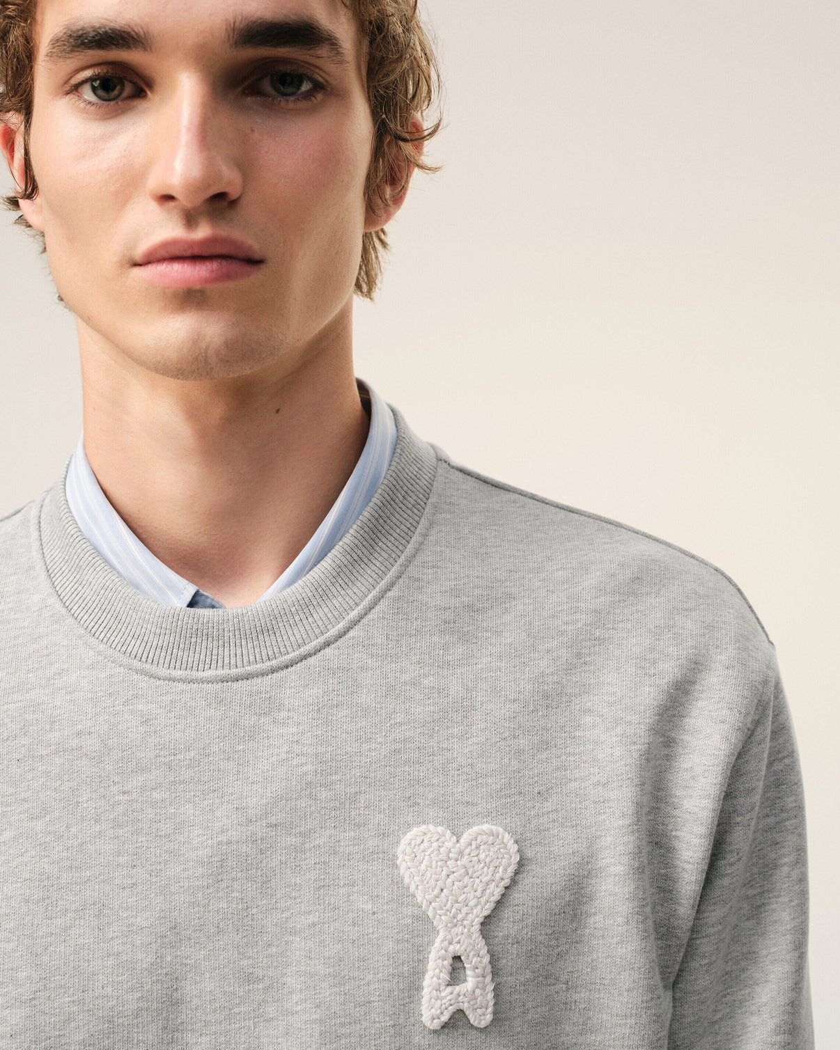 Grey Cotton Knitted Sweatshirt