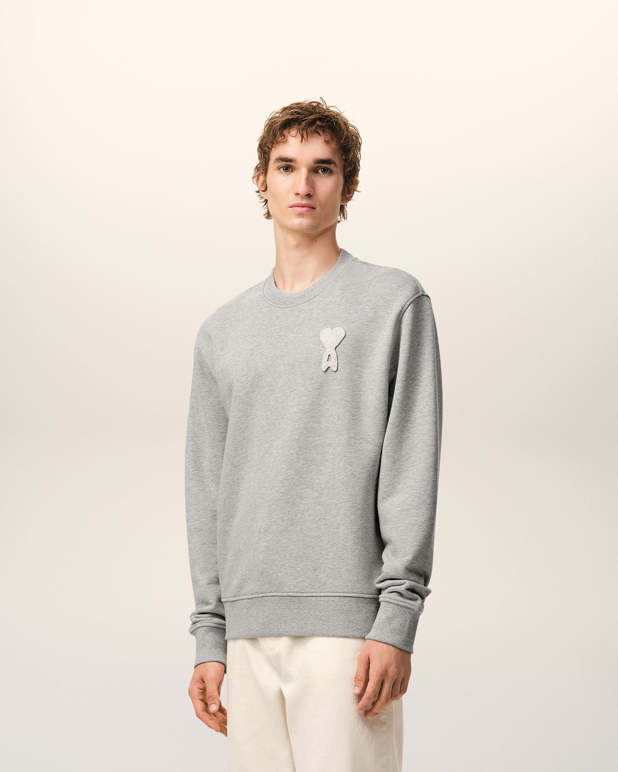 Grey Cotton Knitted Sweatshirt