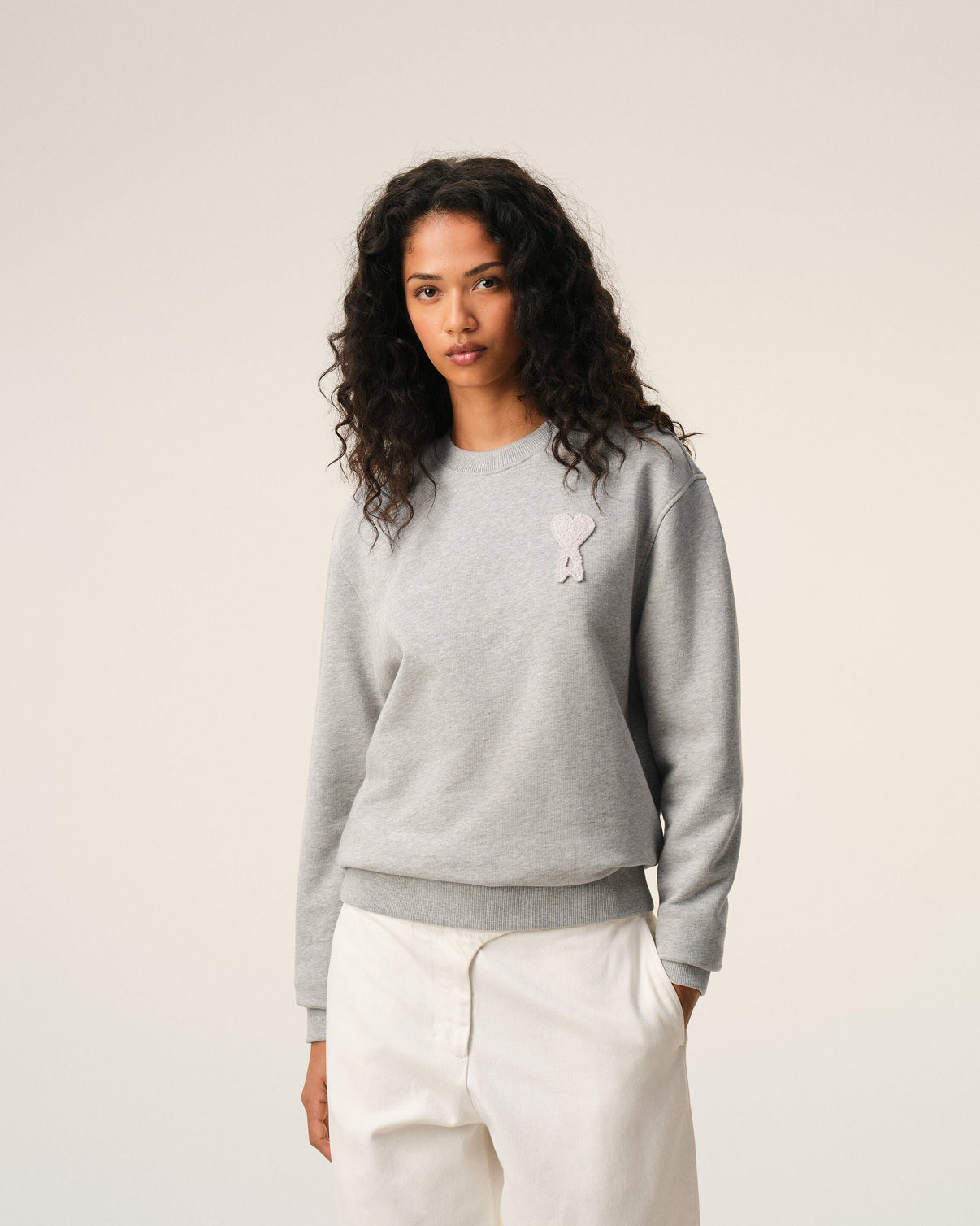 Grey Cotton Knitted Sweatshirt