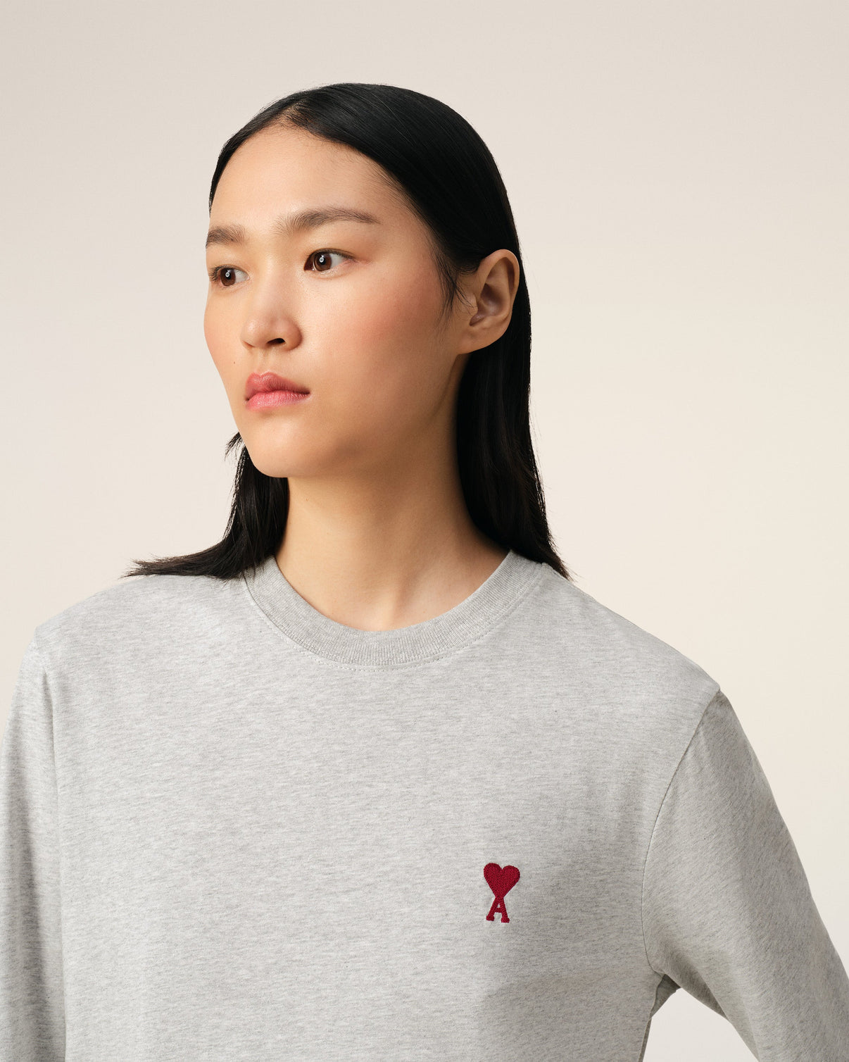 Grey Cotton Long Sleeves T-Shirt
