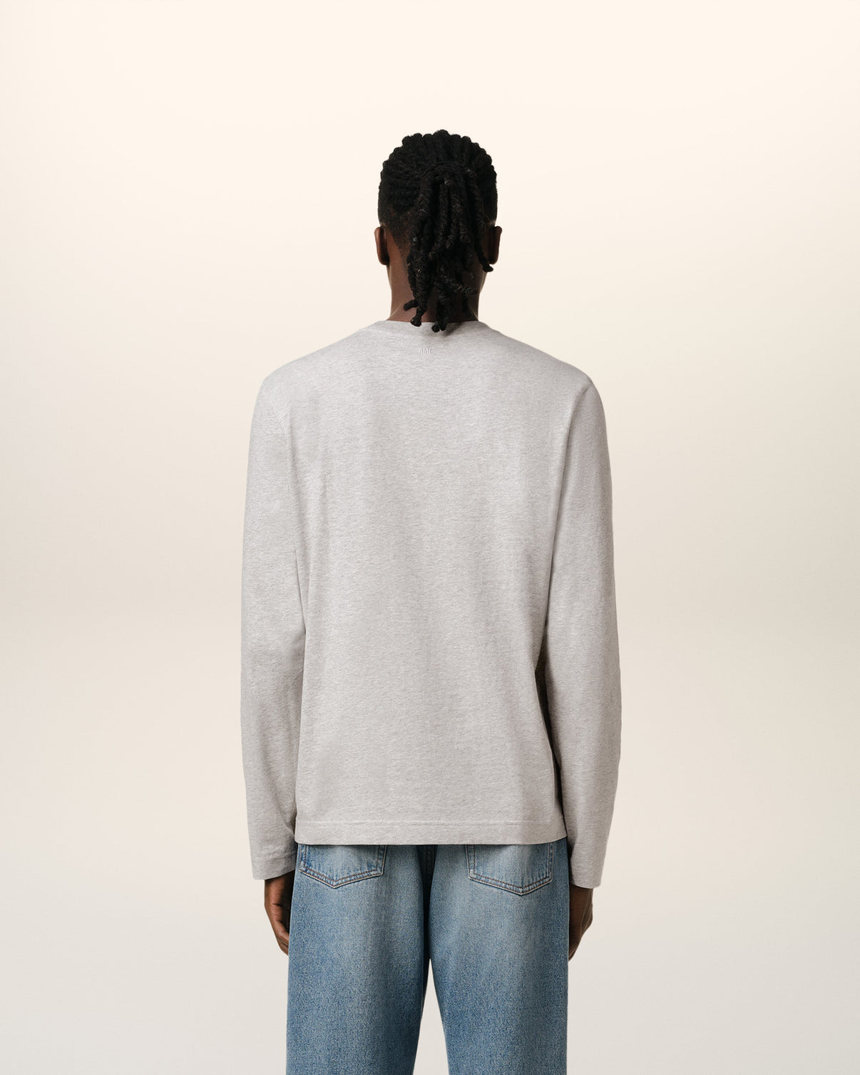 Grey Cotton Long Sleeves T-Shirt