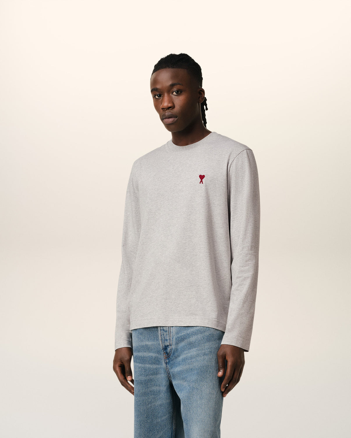 Grey Cotton Long Sleeves T-Shirt